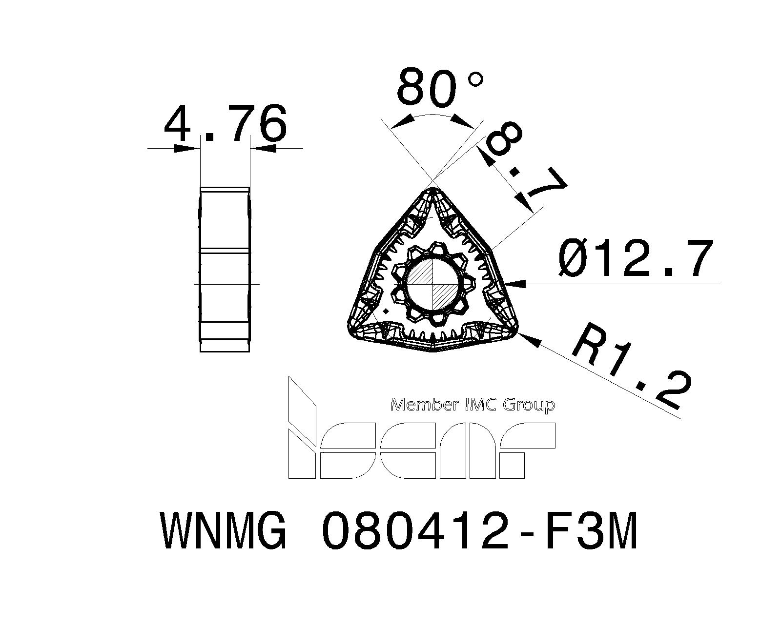 ISCAR Cutting Tools Metal Working Tools WNMGF3M 3328819 WNMG