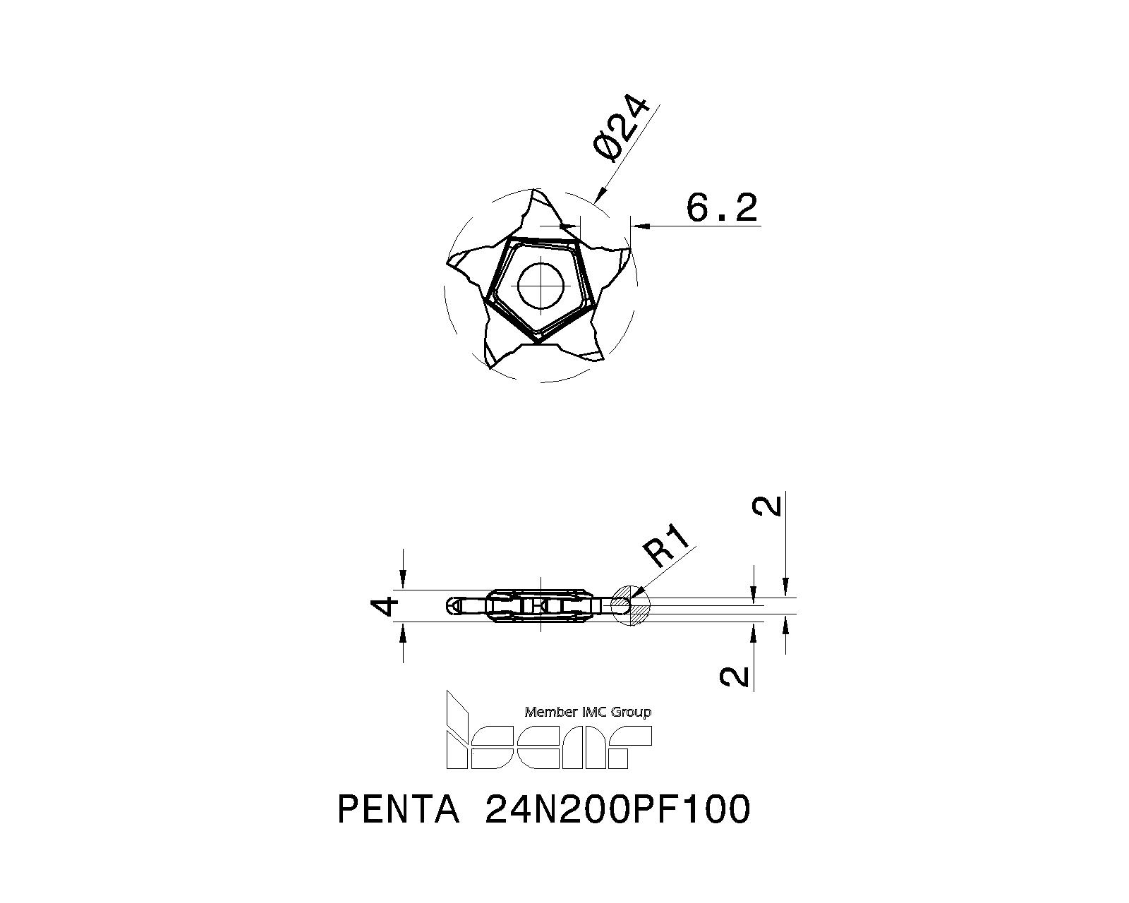 ISCAR Cutting Tools - Metal Working Tools - PENTA 24N-PF (full