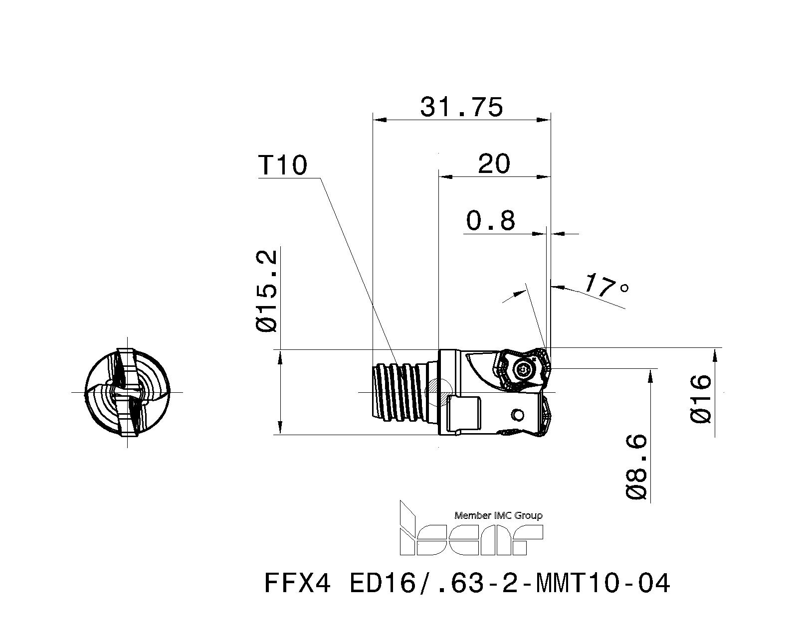 ISCAR Cutting Tools - Metal Working Tools - FFX4 ED-MM : 3336688