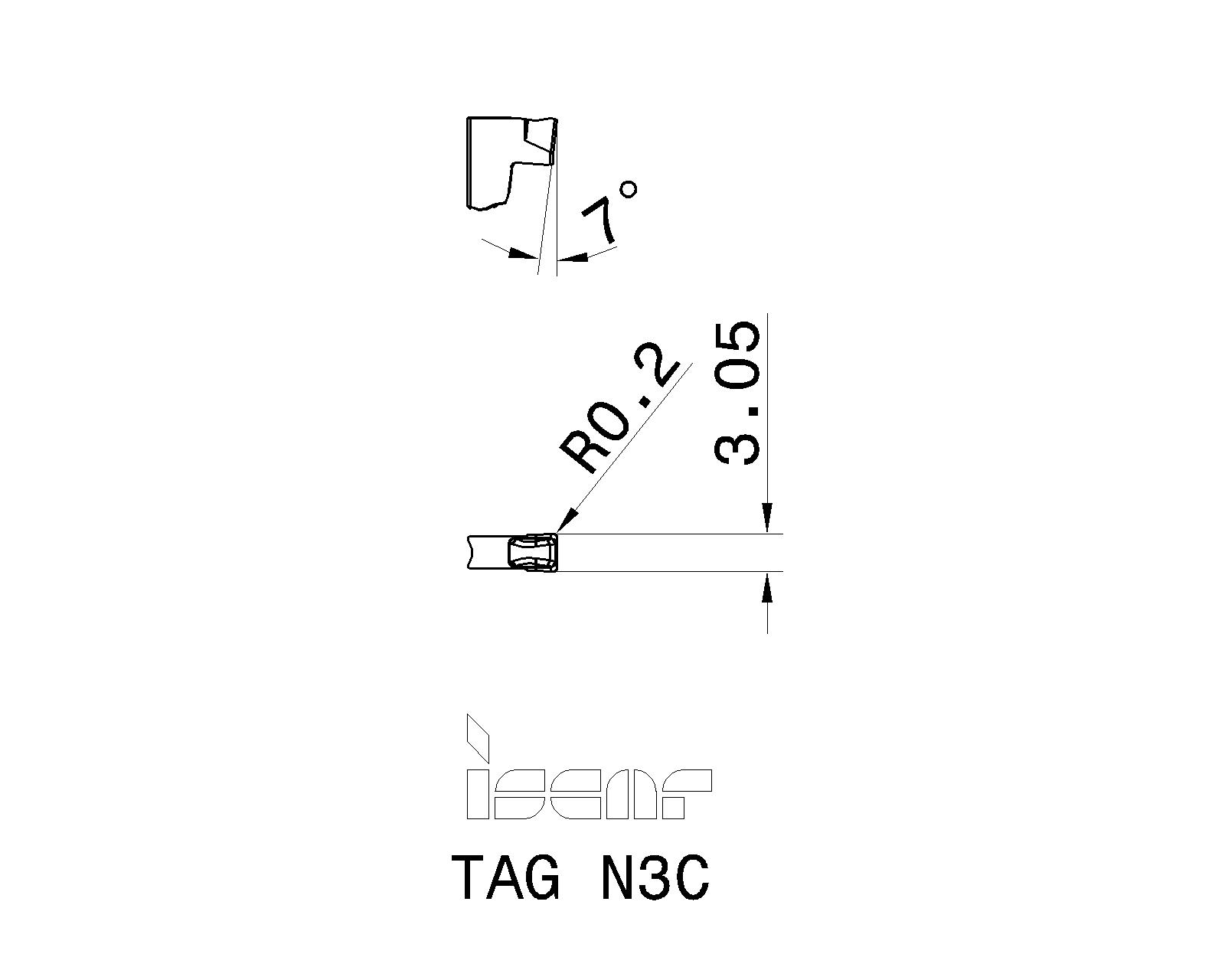 ISCAR Cutting Tools - Metal Working Tools - TAG N-C/W/M : 3337139 - TAG N3C ISCAR Cutting Tools - Metal Working Tools - TAG N-C/W/M : 3337139 - TAG N3C