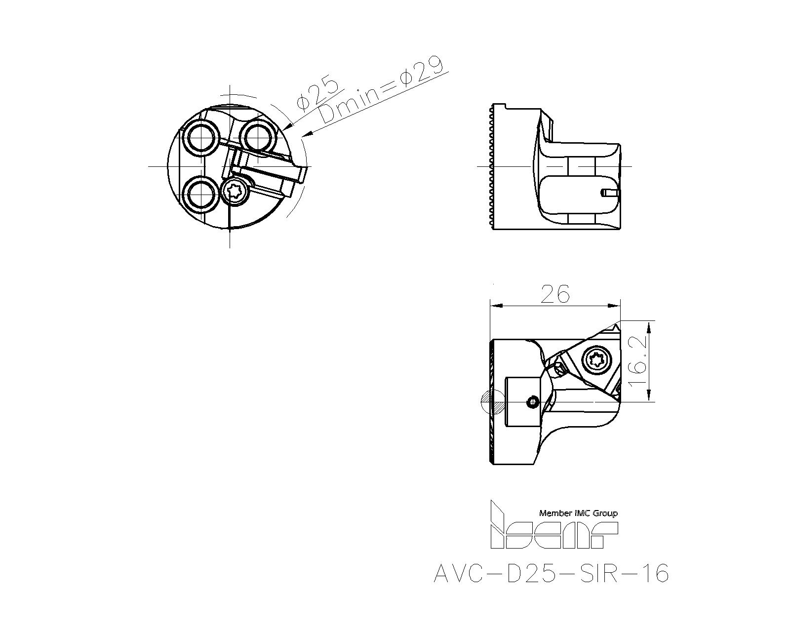 ISCAR Cutting Tools - Metal Working Tools - AVC-D-SIR/L : 3343837