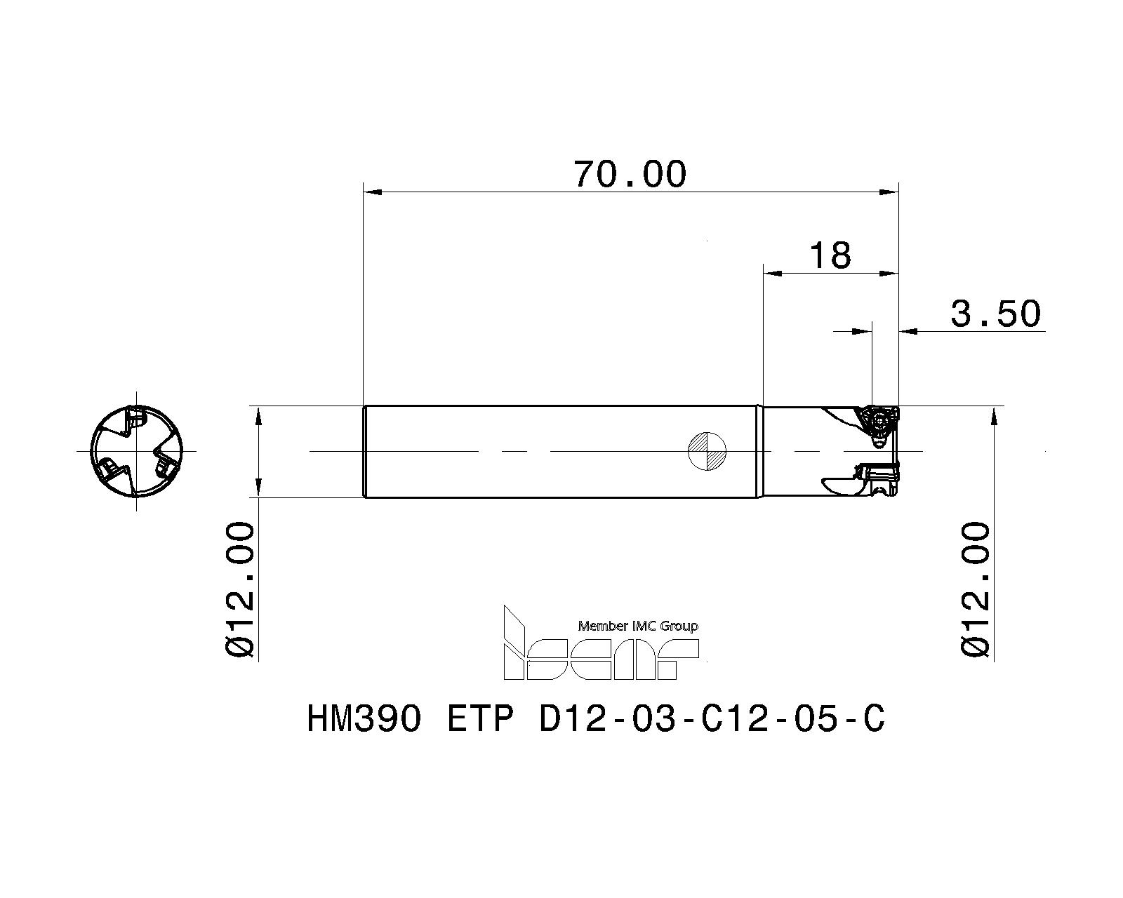 ISCAR Cutting Tools - Metal Working Tools - HM390 ETP-05 : 3345992