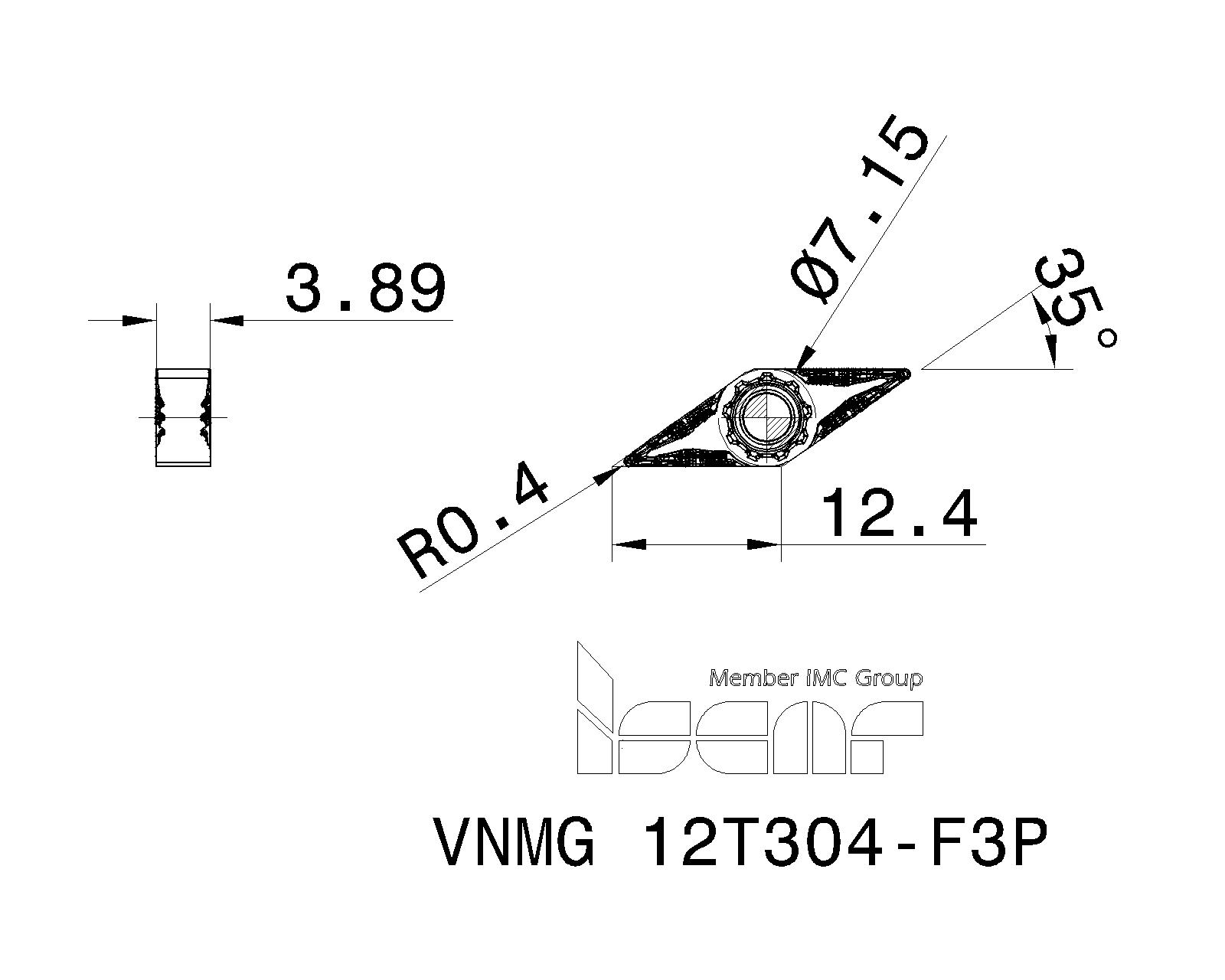ISCAR Cutting Tools Metal Working Tools VNMGF3P 3358817 VNMG