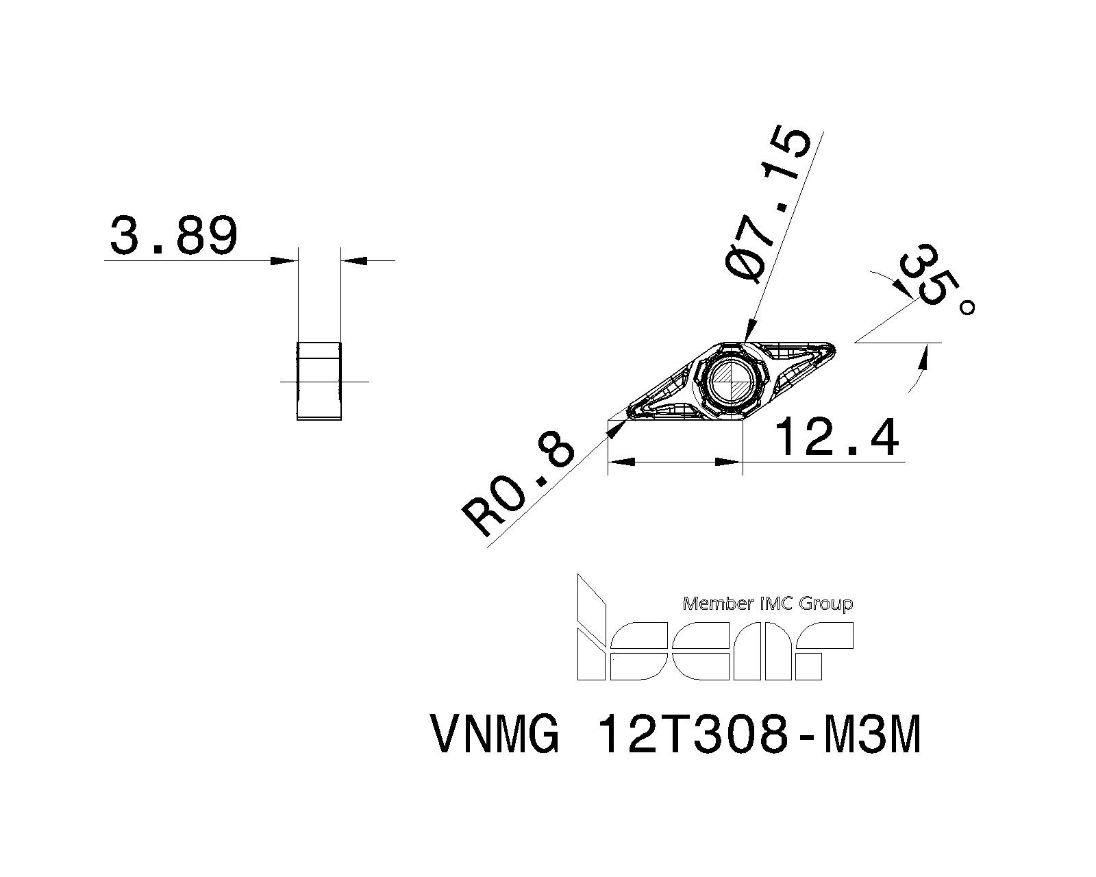 ISCAR Cutting Tools Metal Working Tools VNMGM3M 3358840 VNMG 12T308M3M
