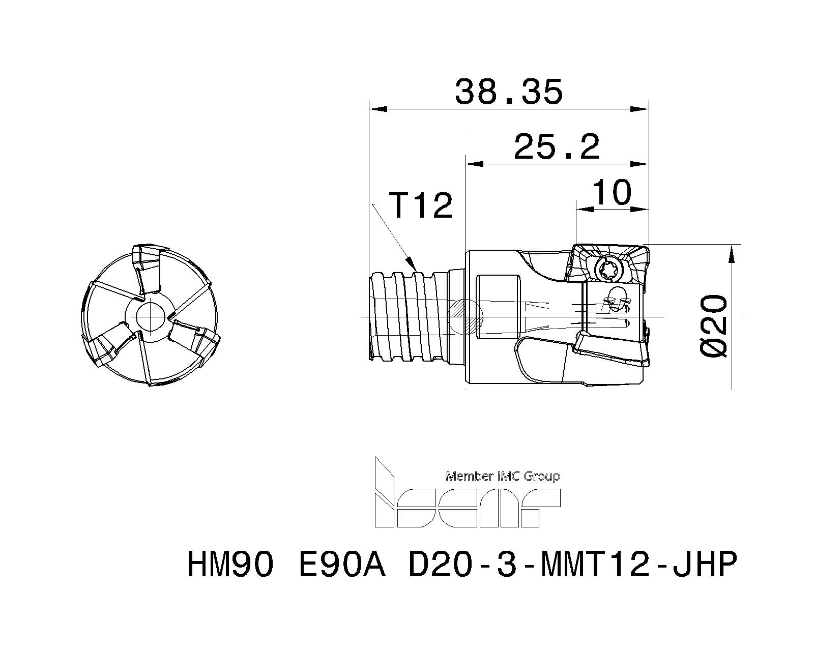 イスカル ヘリ2000 エンドミル HM90 E90A HM90E90A-D20-2-C20 イスカルジャパン(株) 