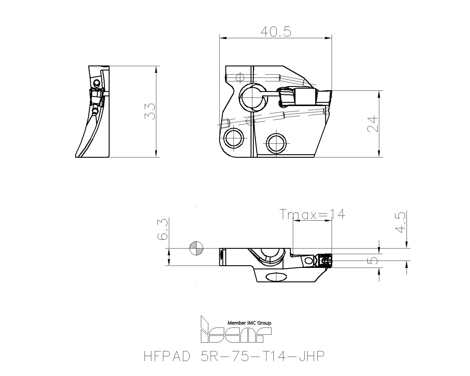 イスカル ヘリフェース HFPAD 4R-25-T10｜電動工具