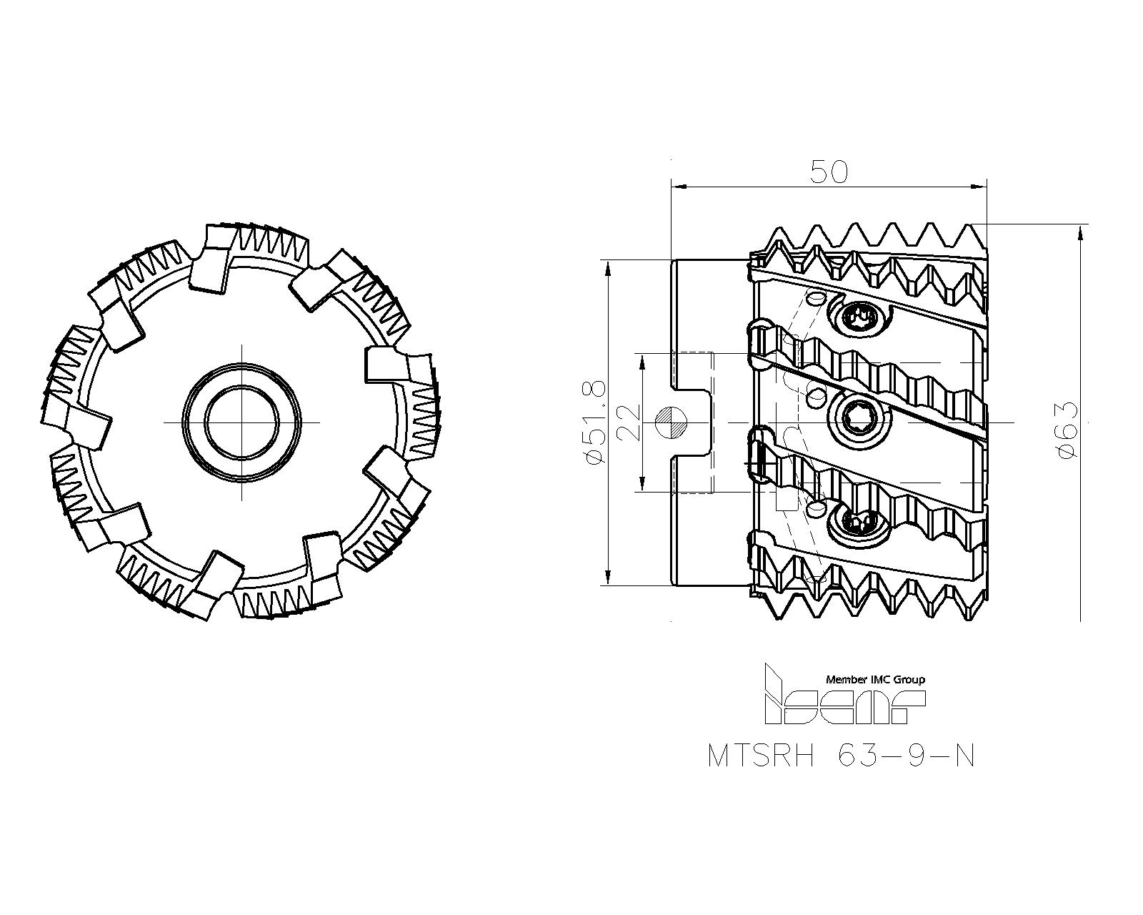 ISCAR Cutting Tools Metal Working Tools MTSRH (helical shell mill