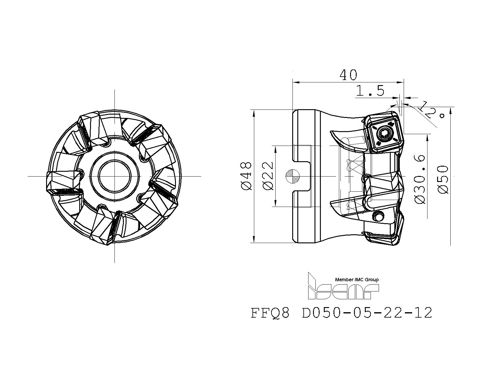 ISCAR Cutting Tools - Metal Working Tools - FFQ8-12 : 3391898