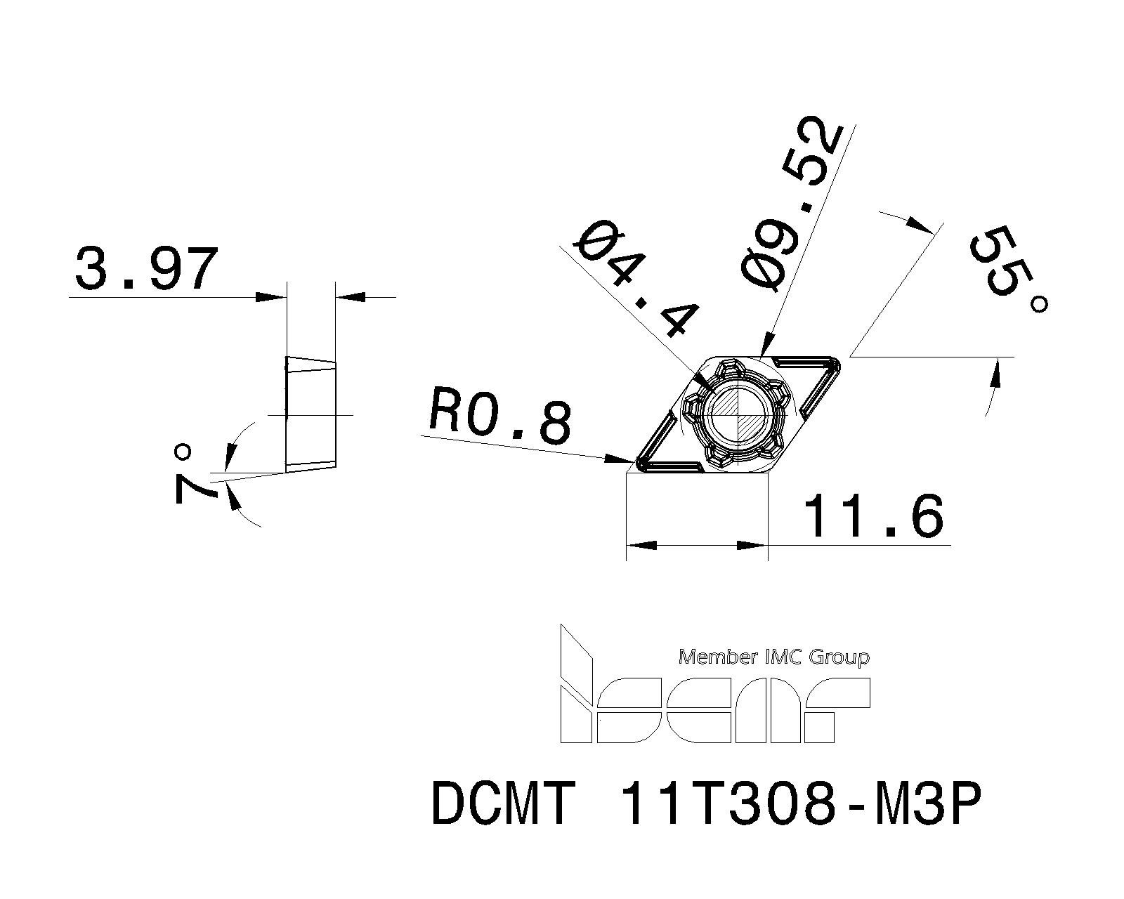 ISCAR Cutting Tools Metal Working Tools DCMTM3P 3406170 DCMT