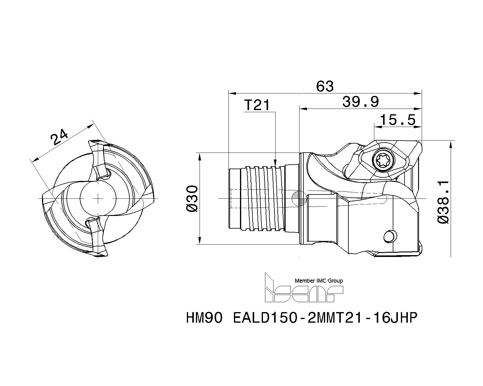ISCAR Cutting Tools Metal Working Tools HM90 EALMM16JHP 3431339 HM90 EALD1502MMT2116JHP