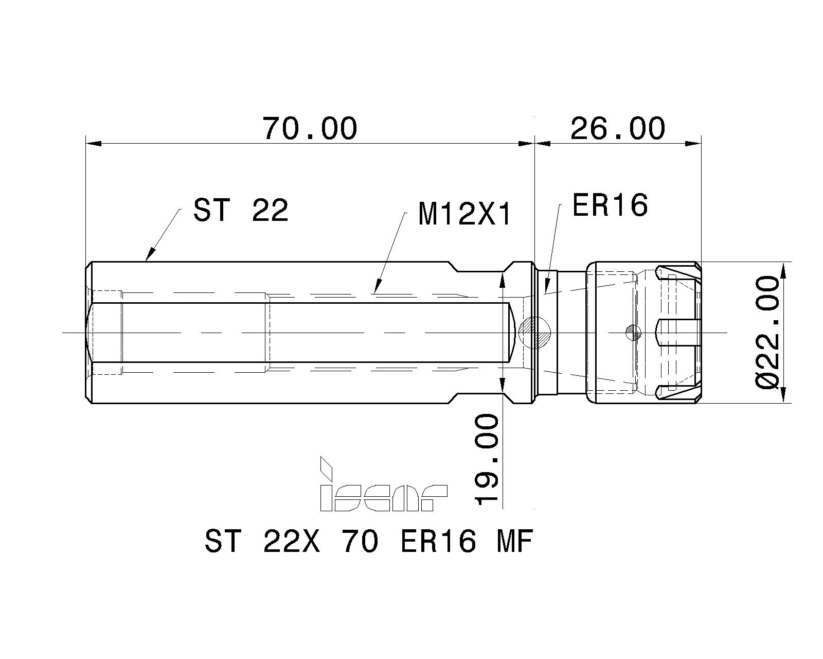 Iscar Cutting Tools Metal Working Tools St Er Mf Mini Flat St 22x 70 Er16 Mf