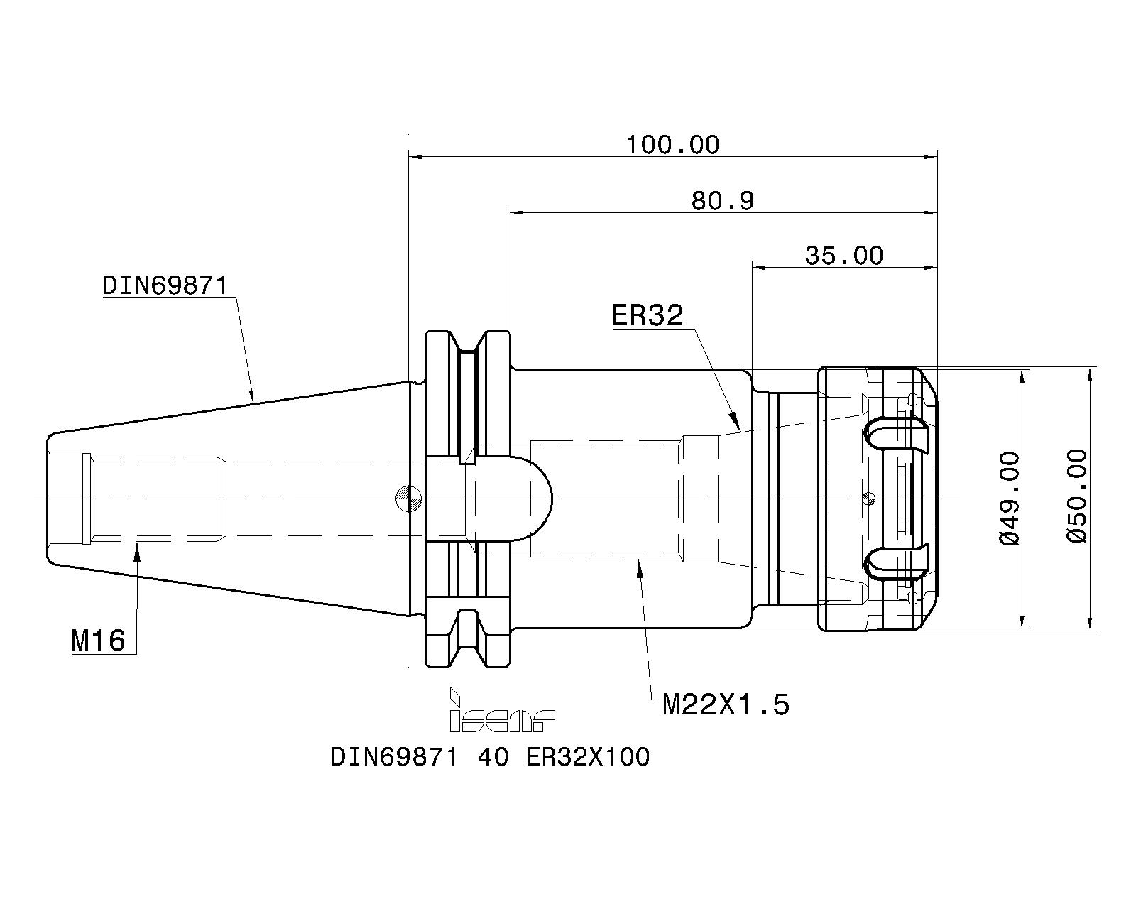 ISCAR Cutting Tools - Metal Working Tools - DIN69871-ER (form ADB 