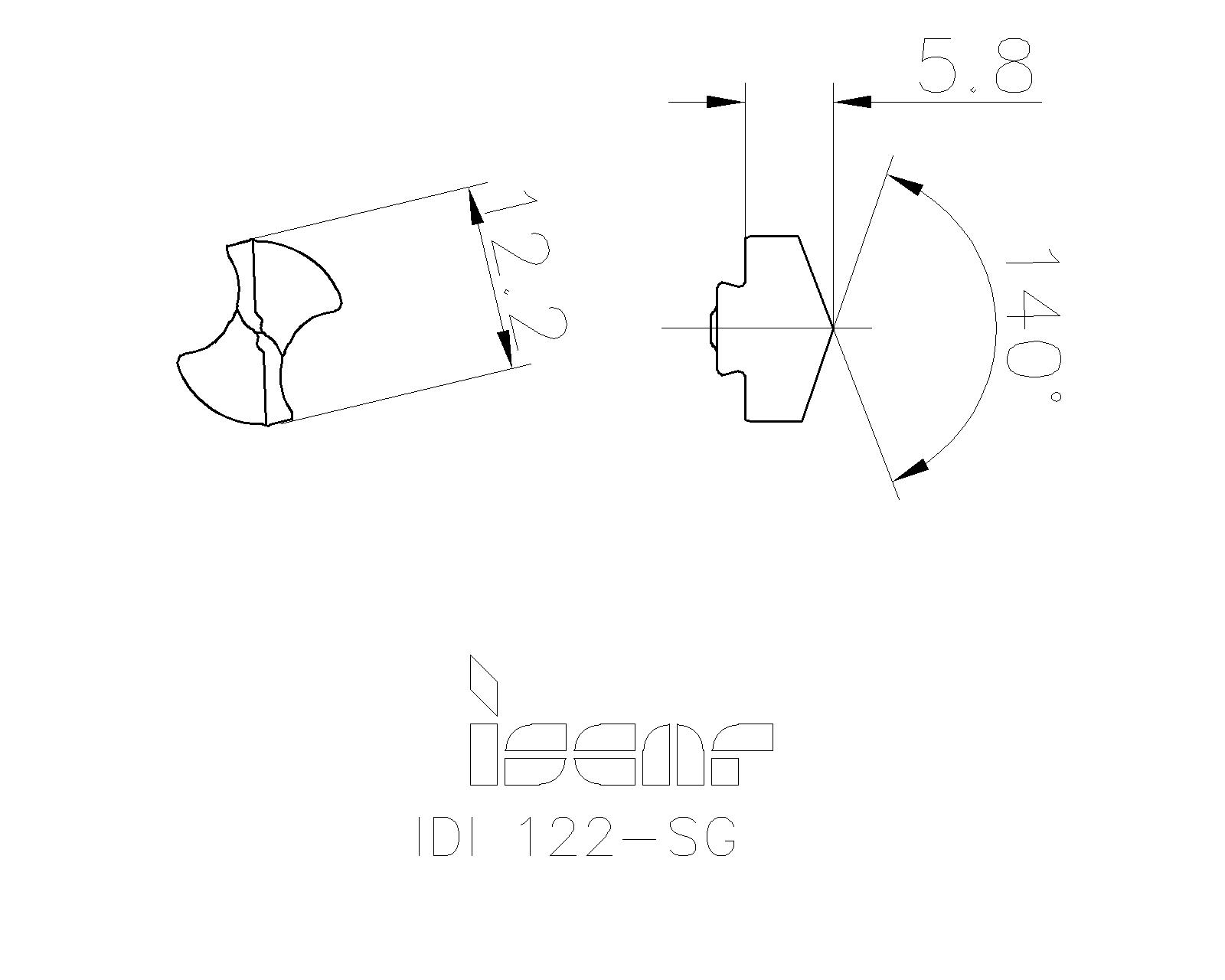 ISCAR Cutting Tools Metal Working Tools IDISG 5505028 IDI 122SG