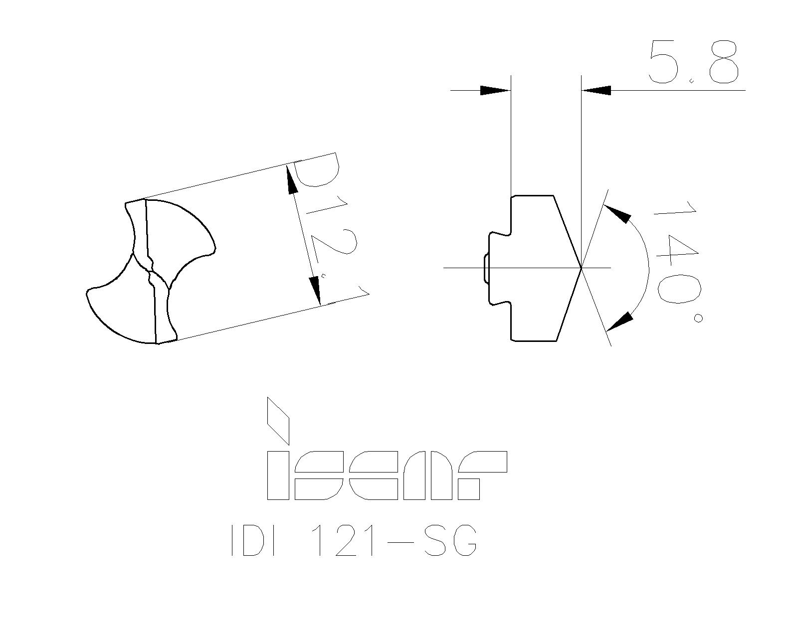 ISCAR Cutting Tools Metal Working Tools IDISG 5505029 IDI 121SG