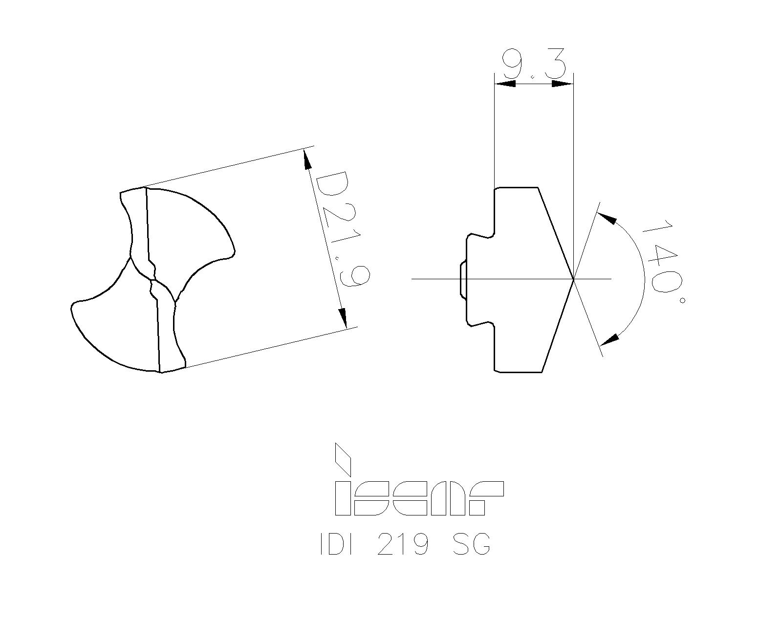 ISCAR Cutting Tools Metal Working Tools IDISG 5505315 IDI 219SG
