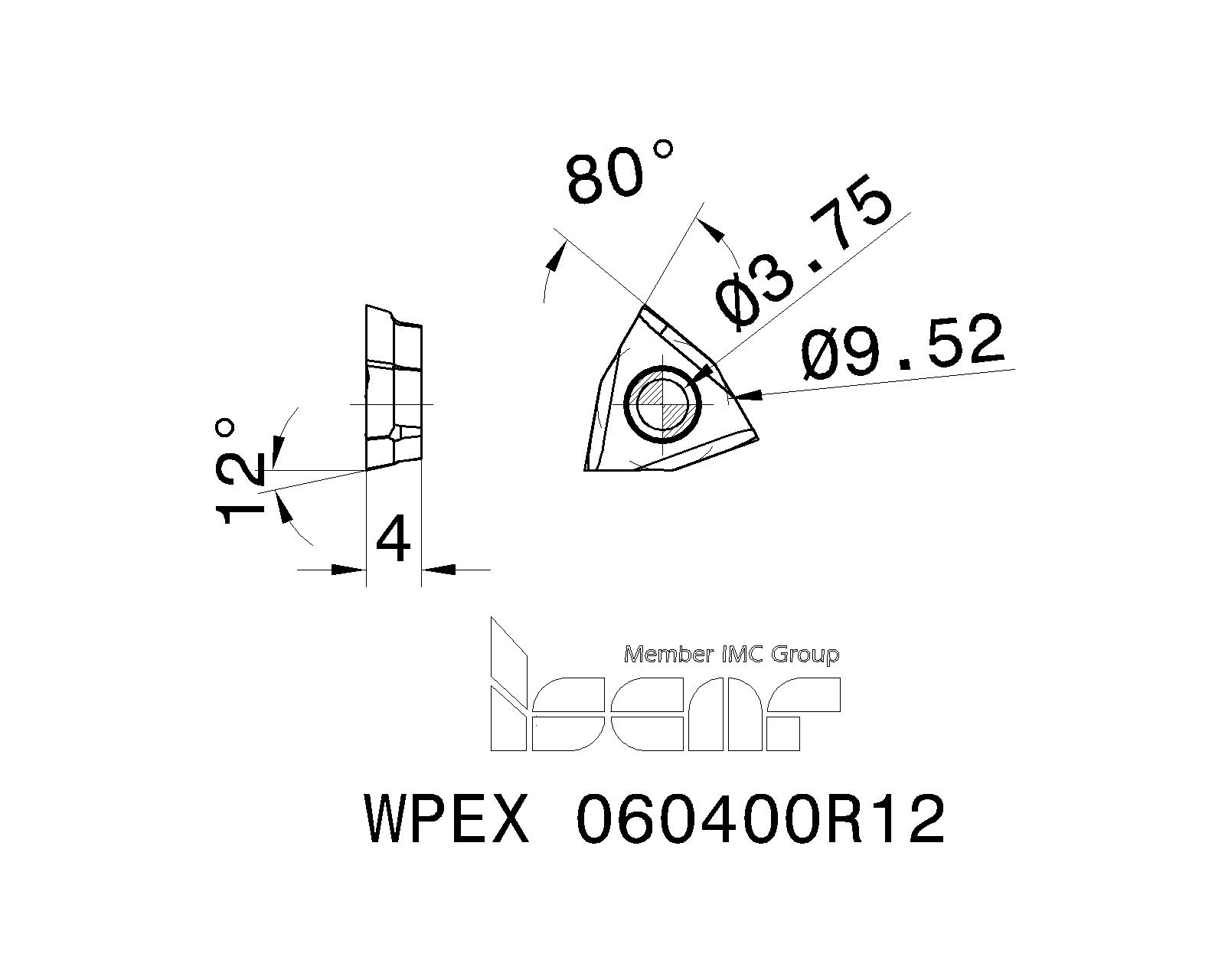 ISCAR Cutting Tools Metal Working Tools WPEX 5505994 WPEX 060400R12
