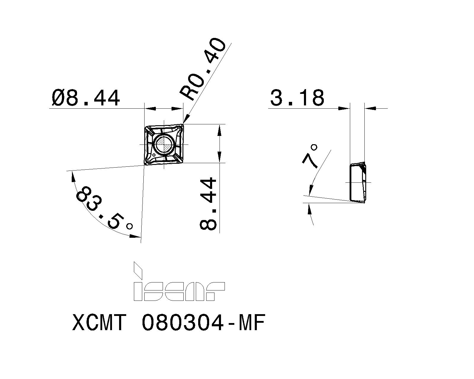 Iscar Cutting Tools Metal Working Tools Xcmt Mf 5506627 Xcmt 080304 Mf