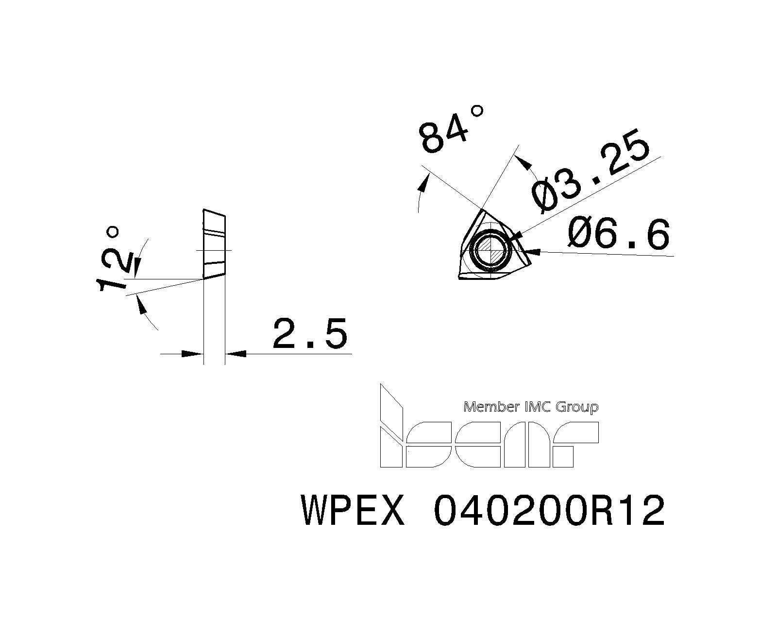 ISCAR Cutting Tools Metal Working Tools WPEX 5506886 WPEX 040200R12