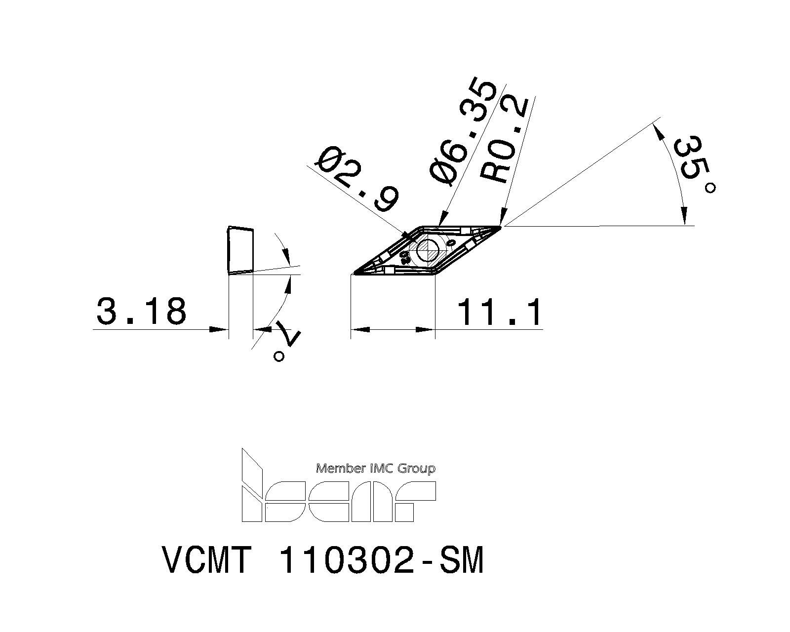 ISCAR Cutting Tools - Metal Working Tools - VCMT-SM : 5507351