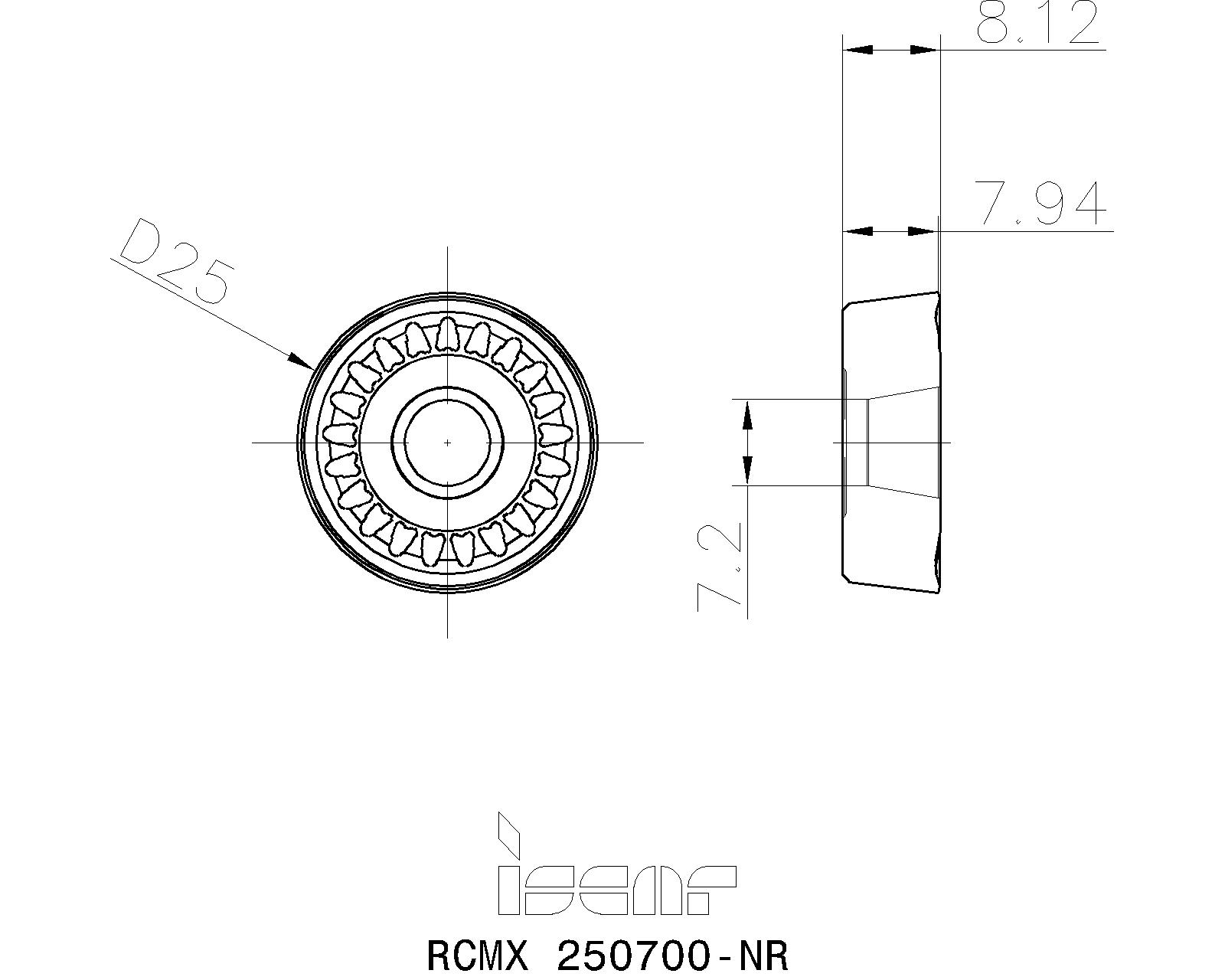 イスカル RCMX250700-NR TP20 （10個入り）