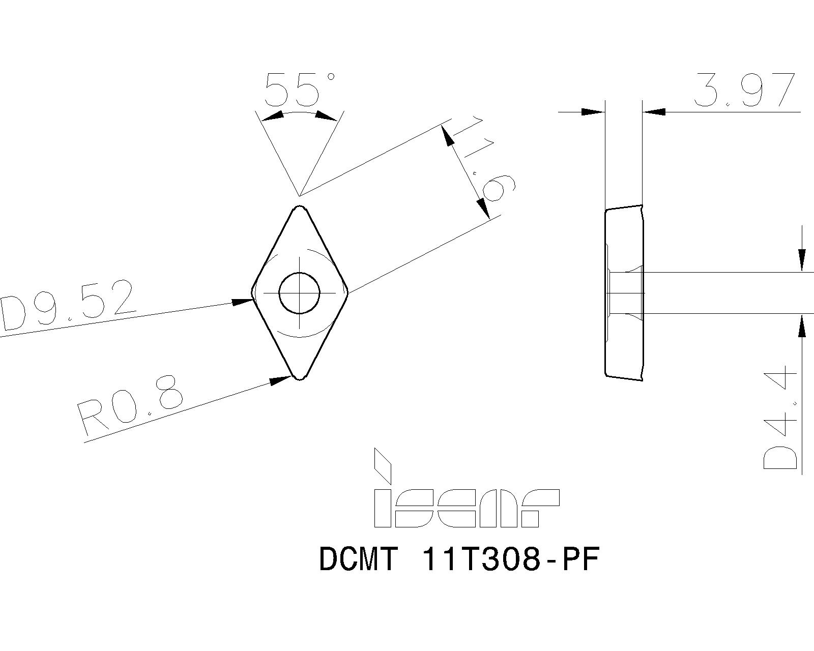 ISCAR Cutting Tools - Metal Working Tools - DCMT/DCGT-PF : 5508102 ISCAR Cutting Tools - Metal Working Tools - DCMT/DCGT-PF : 5508102