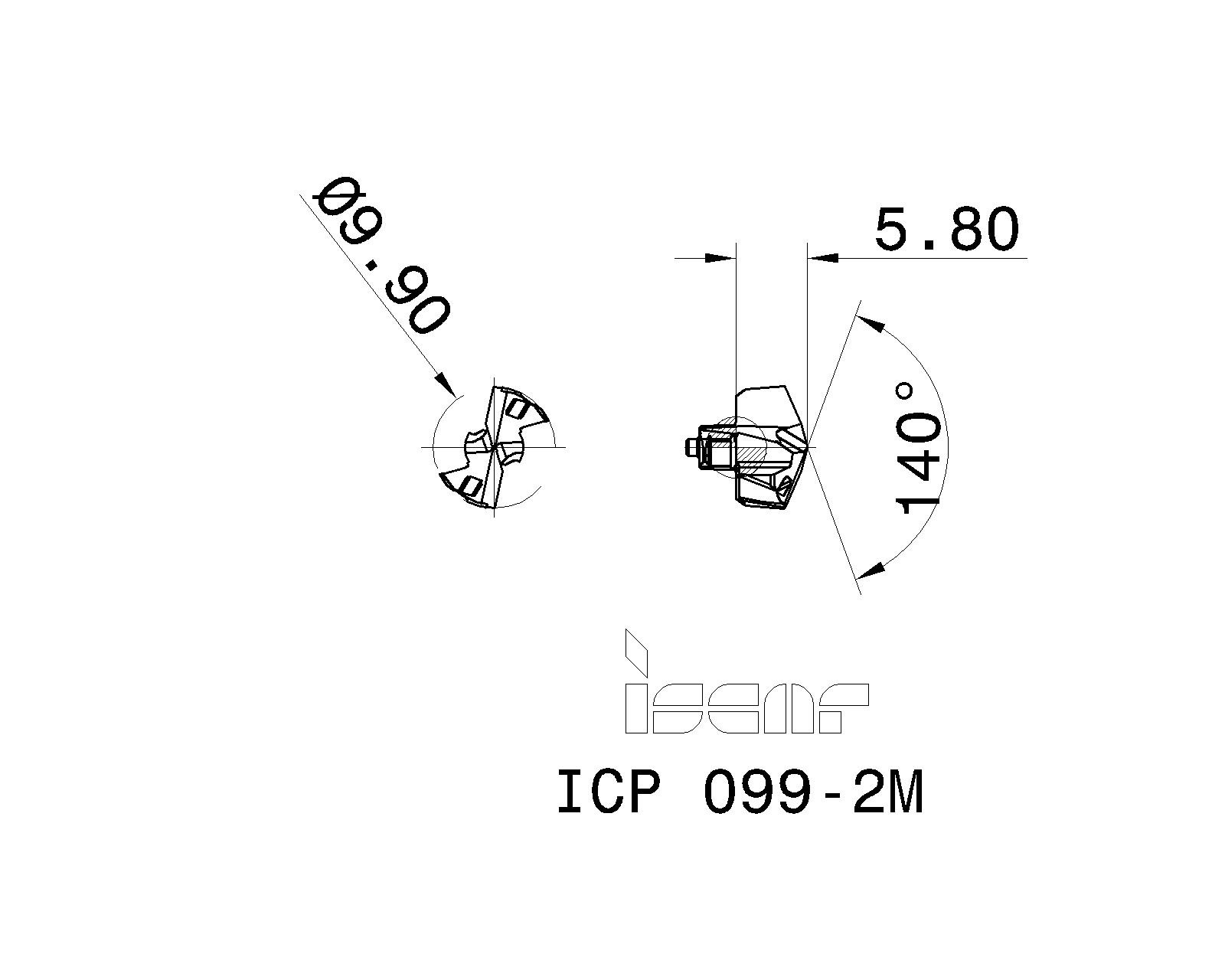 ISCAR Cutting Tools - Metal Working Tools - ICP-2M : 5509567 - ICP 099-2M