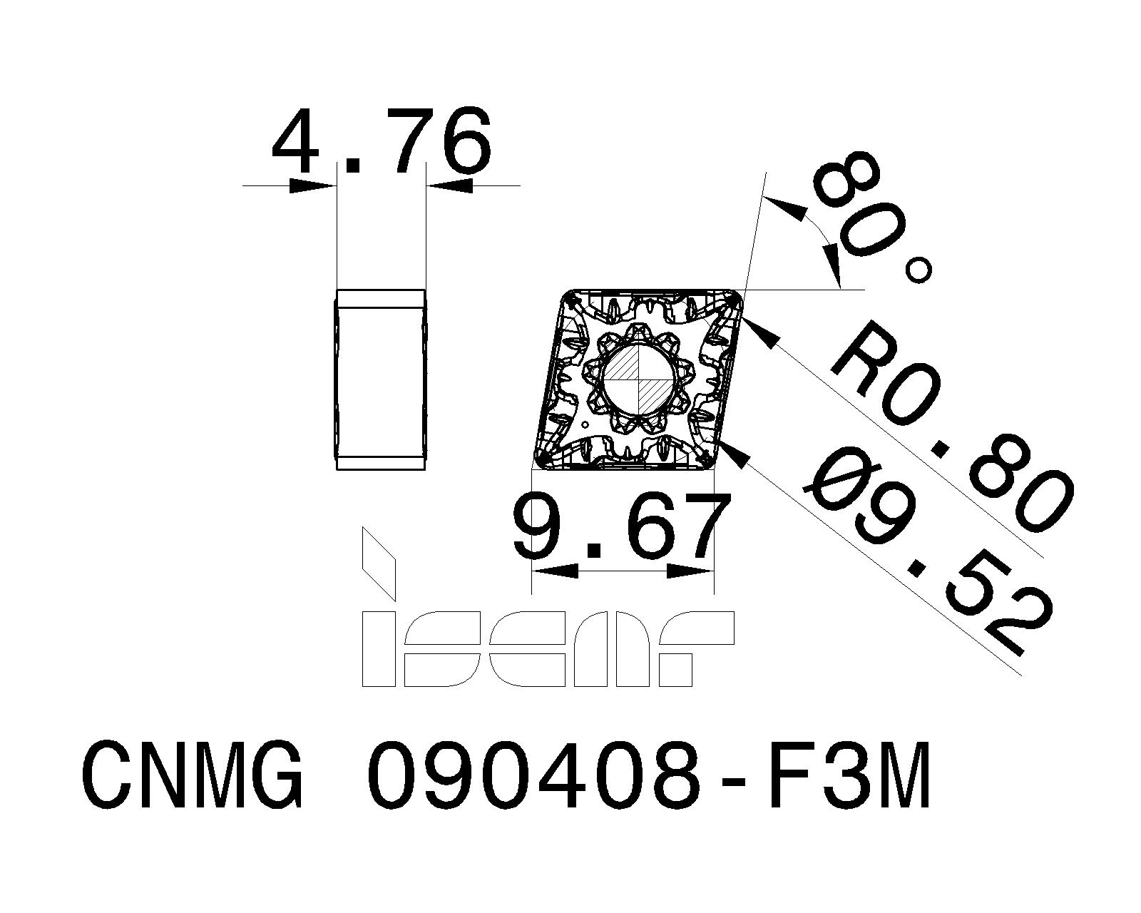 ISCAR Cutting Tools Metal Working Tools CNMGF3M 5568844 CNMG 090408F3M