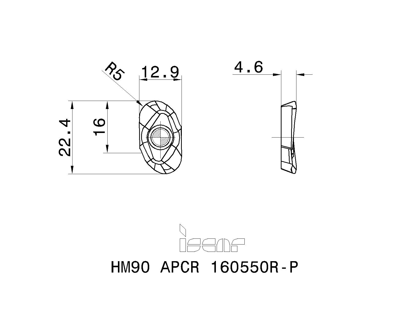 ISCAR Cutting Tools - Metal Working Tools - HM90 APCR 1605..R-P