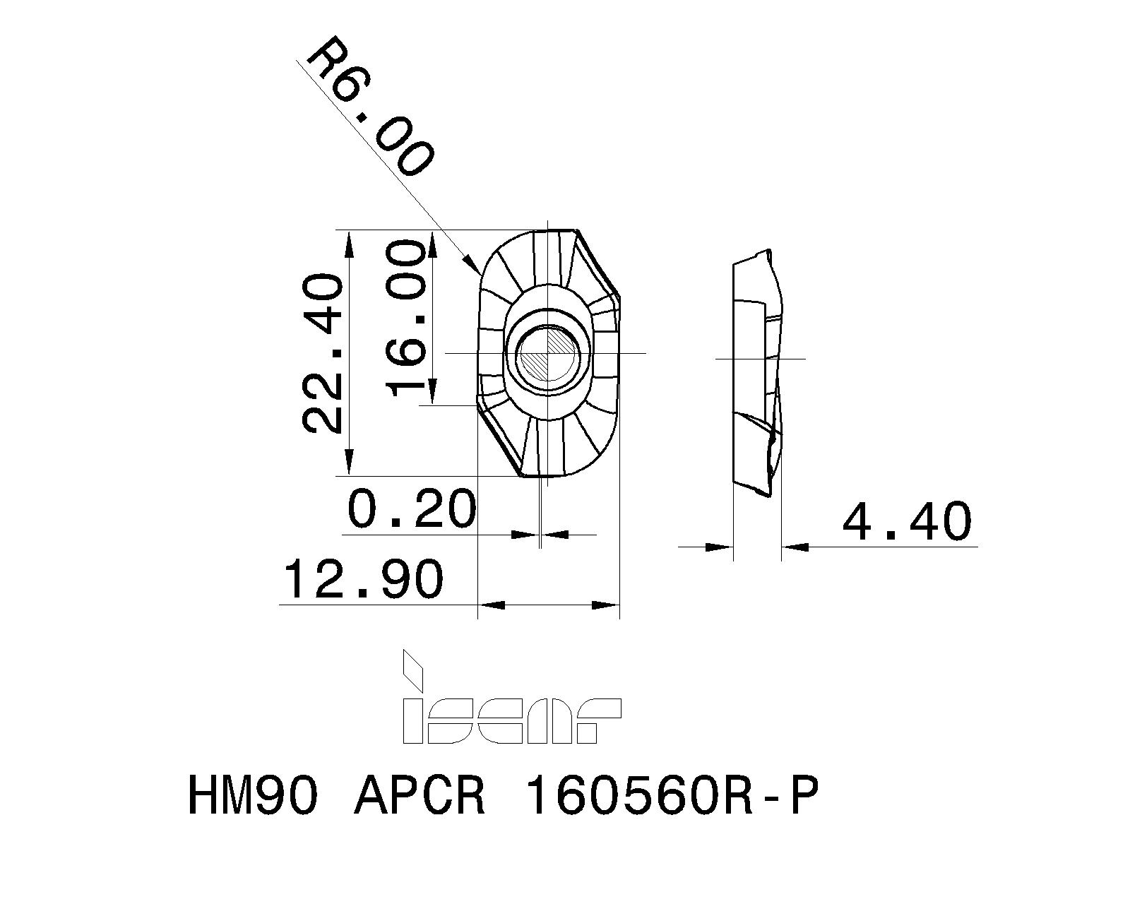 ISCAR Cutting Tools - Metal Working Tools - HM90 APCR 1605..R-P