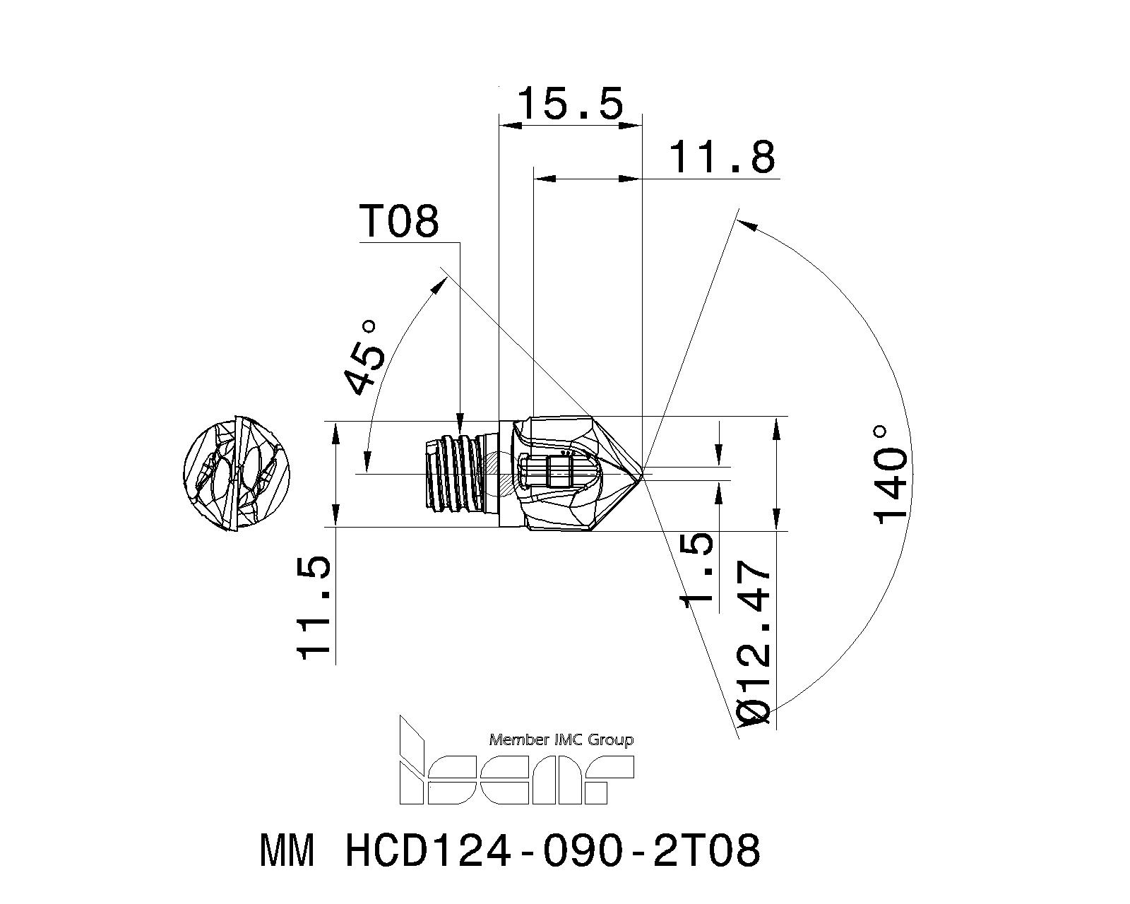 ISCAR Multi-Master HCD160-090-2T10-N MM160-140-90-T10  IC908 