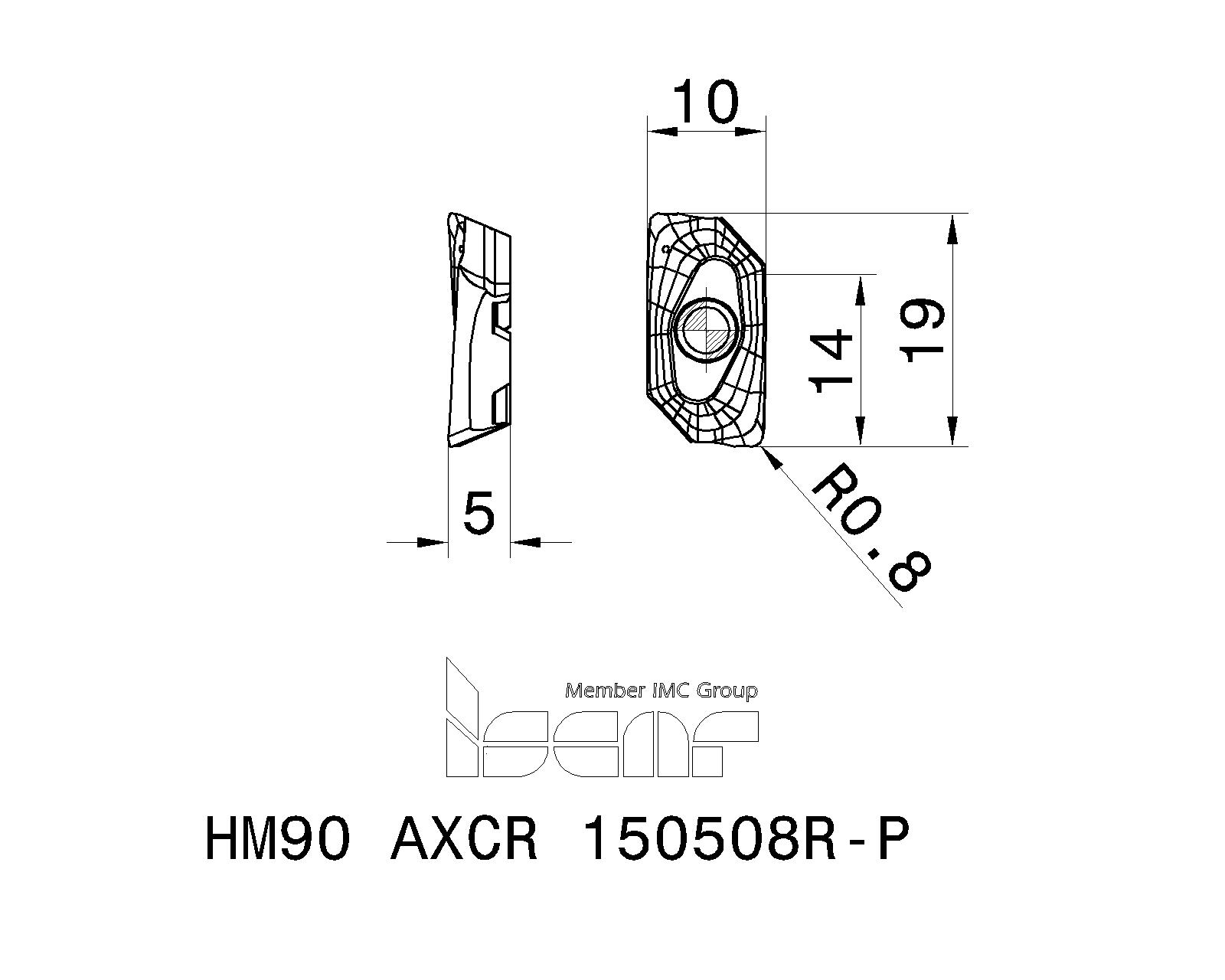 イスカル ヘリアル チップ HM90 AXCR 1505 IC28 10個 HM90 AXCR