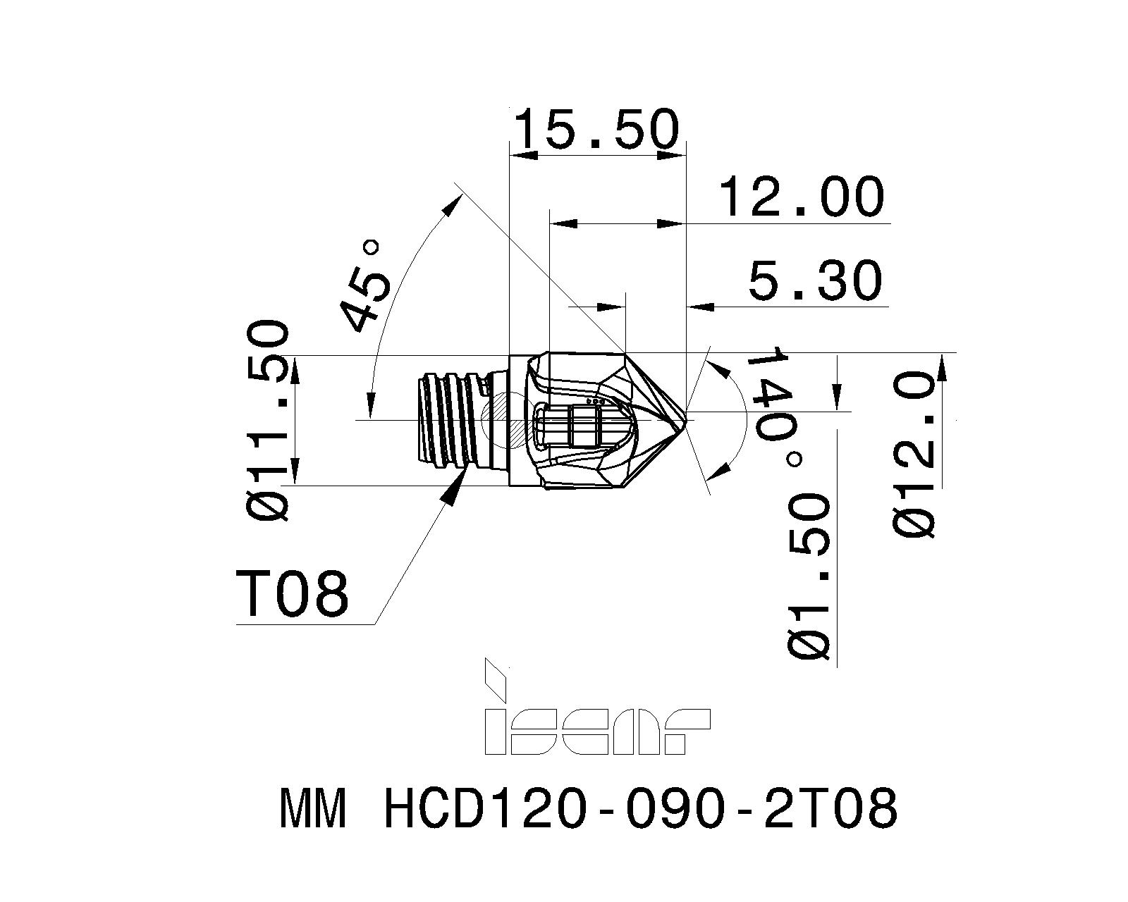 ISCAR Cutting Tools - Metal Working Tools - MM HCD : 5603806 - MM