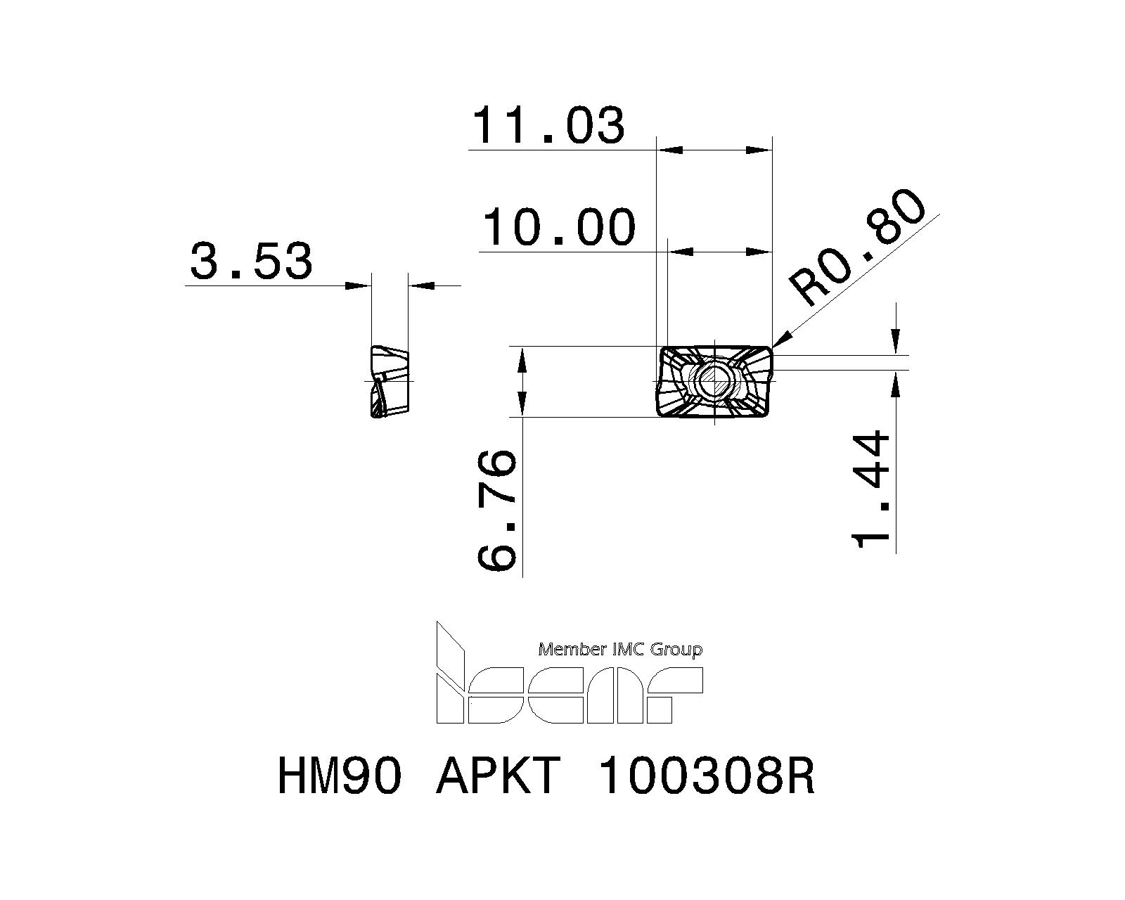 ISCAR Cutting Tools - Metal Working Tools - HM90 APKT 1003