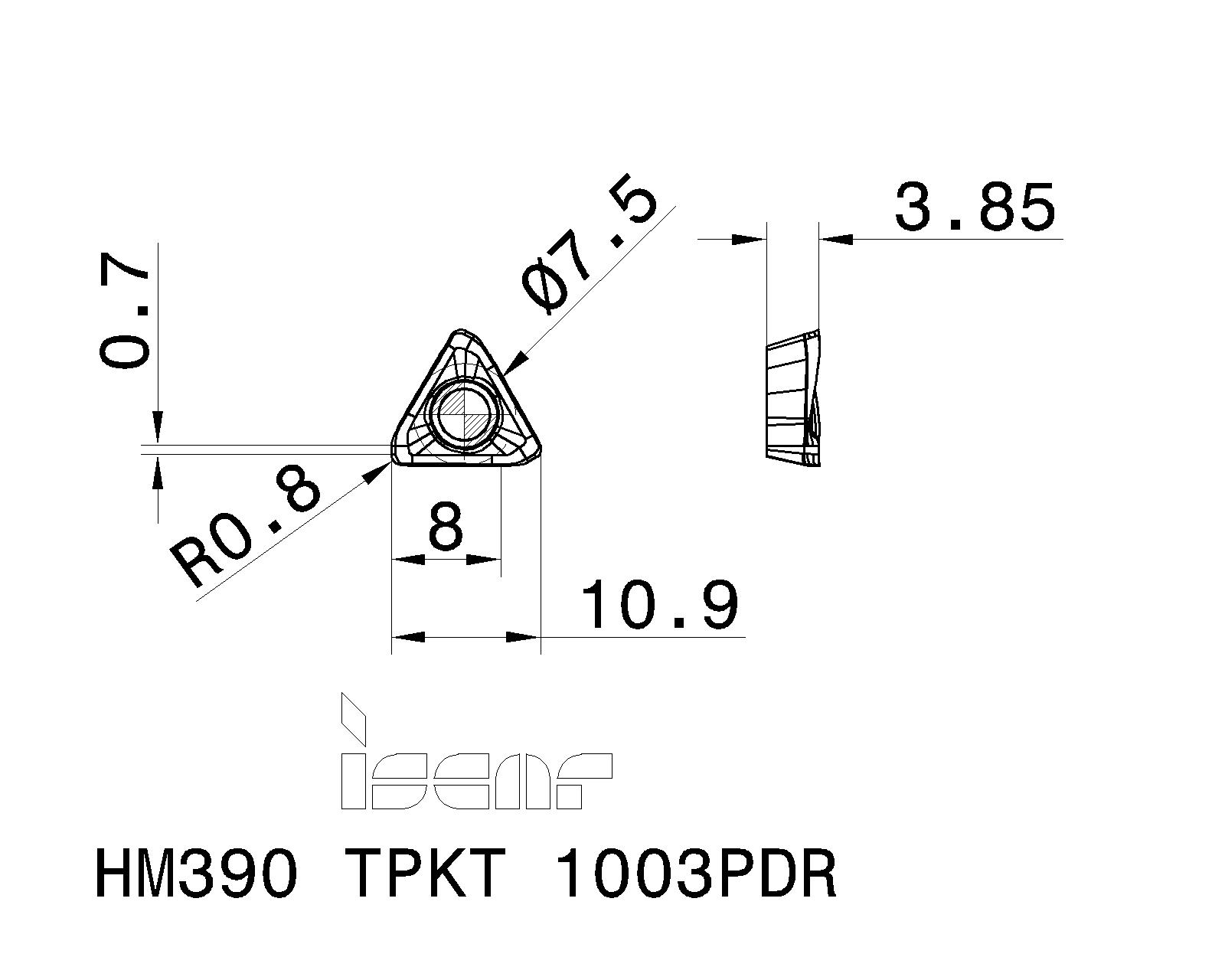 ISCAR Cutting Tools - Metal Working Tools - HM390 TPKT/CT 1003 : ...