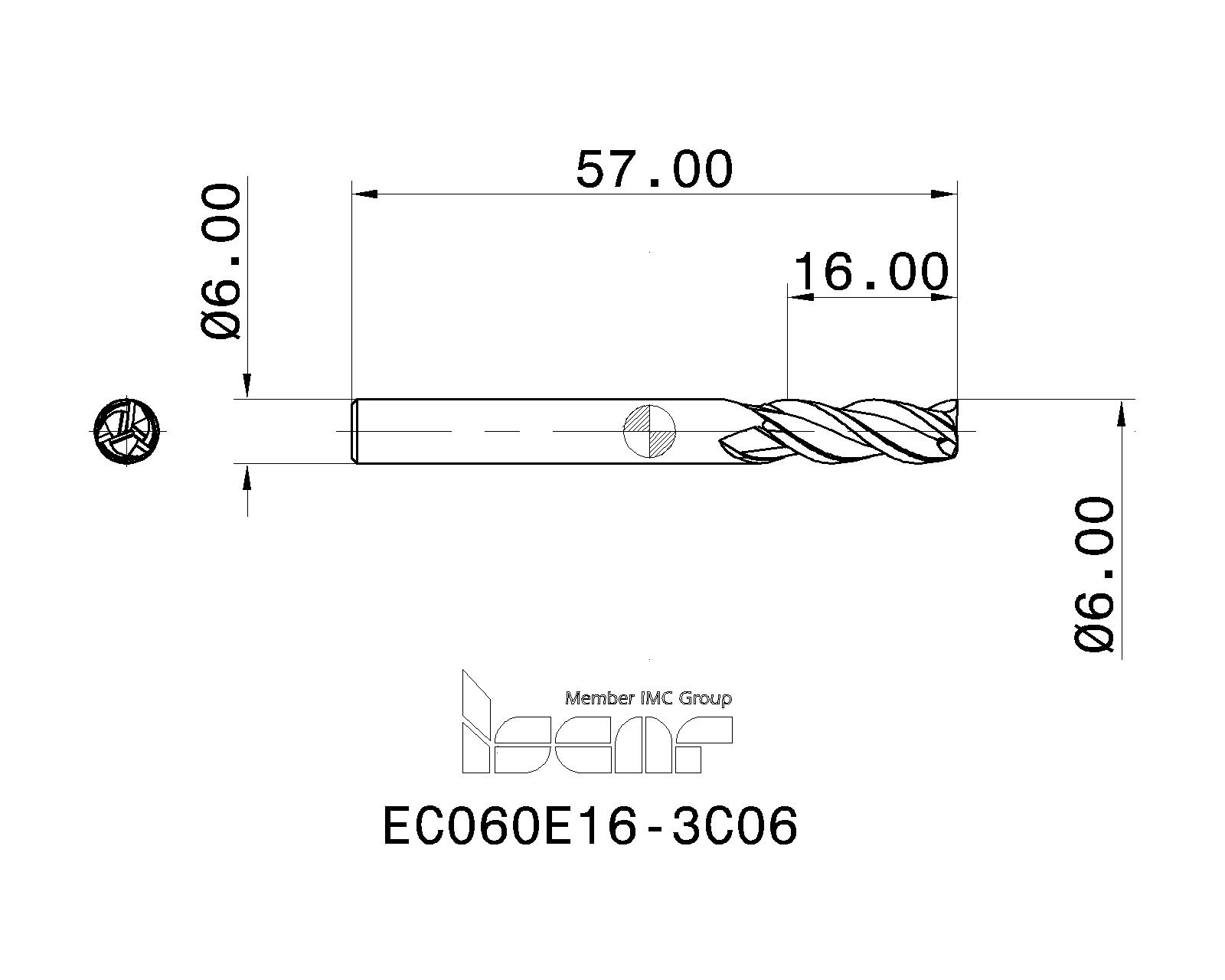 ISCAR Cutting Tools - Metal Working Tools - EC-E-3 : 5620457 - EC060E16-3C06