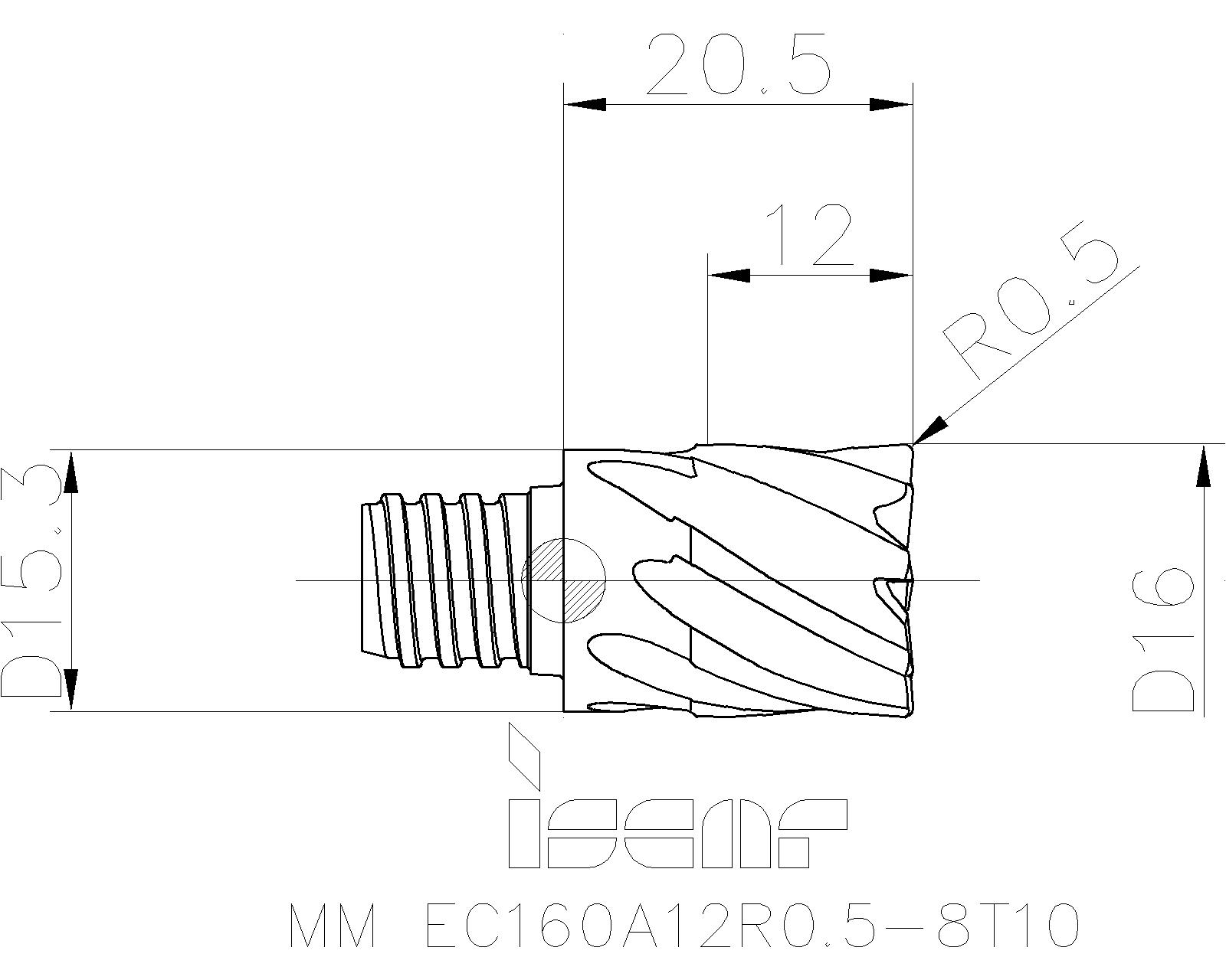 ISCAR Cutting Tools - Metal Working Tools - MM EC-8/10 : 5621355