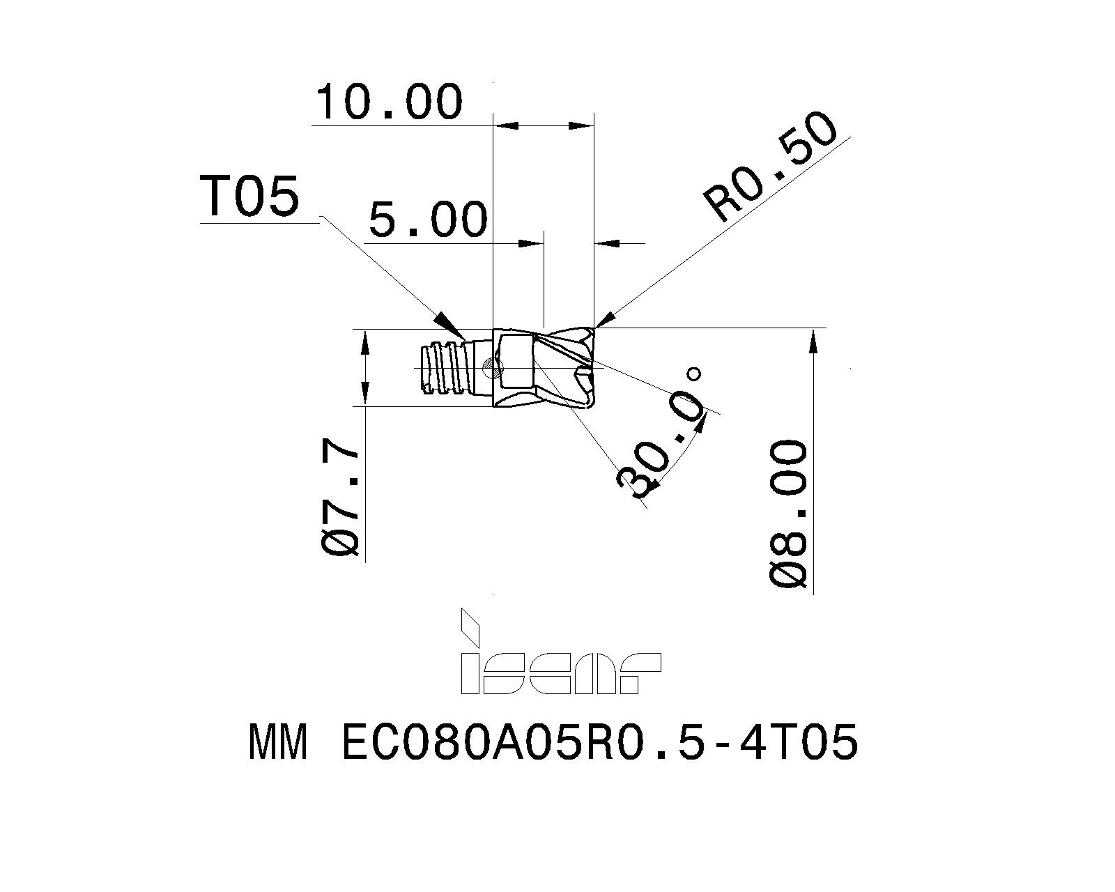 イスカル マルチマスター加工ヘッド 6枚刃 45° 50° EC120A09R0.5-6T08 IC908 MM ねじれ角30° ブランド雑貨