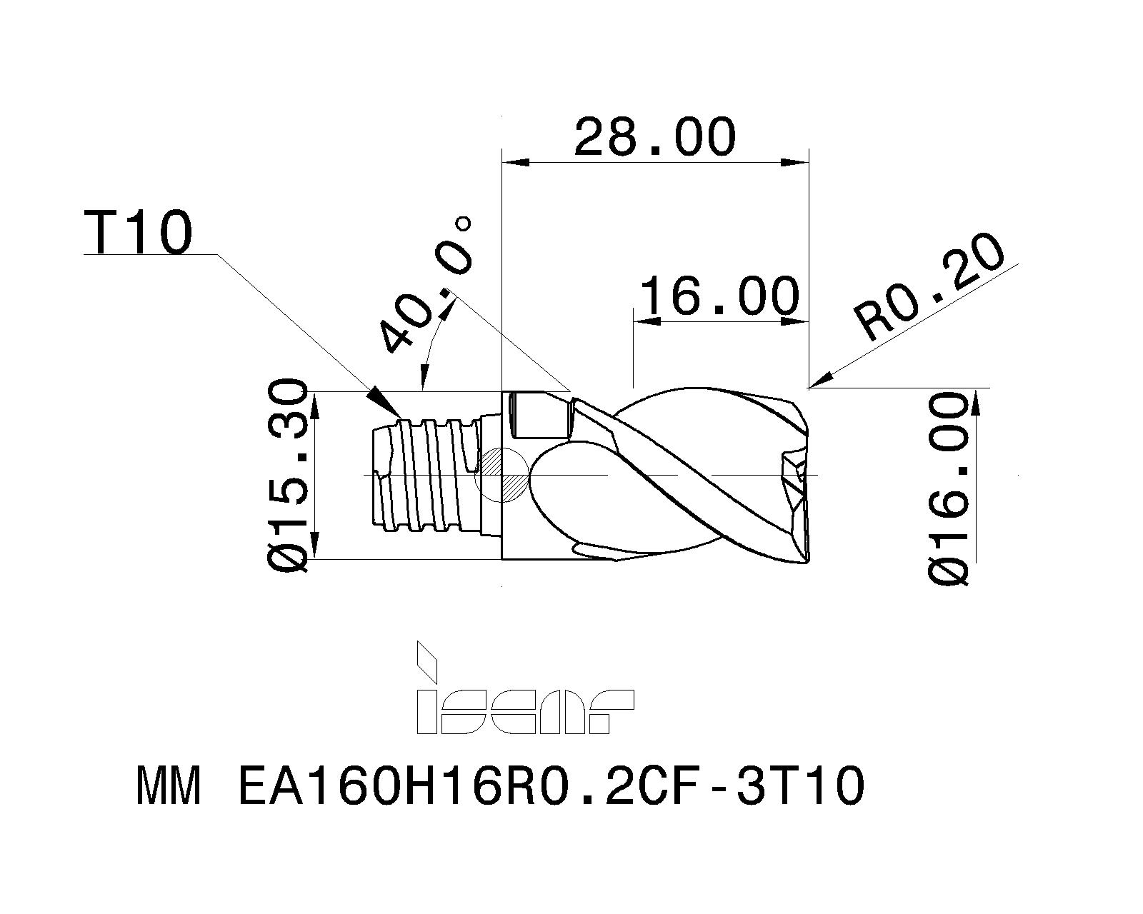EA160H16R0.5CF-3T10　イスカル　品番：MM　EA-CF　マルチマスター　(2個)　IC08　アルミ加工用ヘッド　MM　IC08-