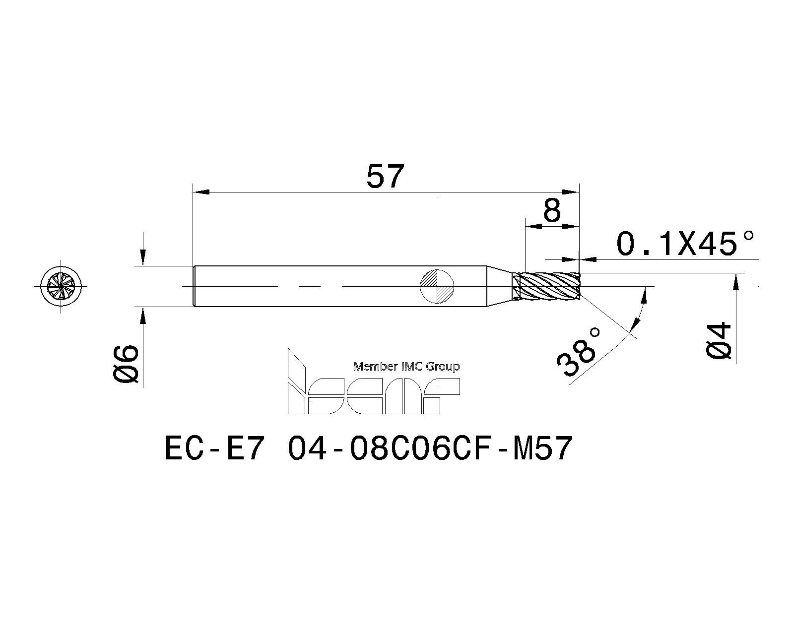 Iscar Cutting Tools Metal Working Tools Ec E7 H7 Cf Ec E7 04 08c06cf M57