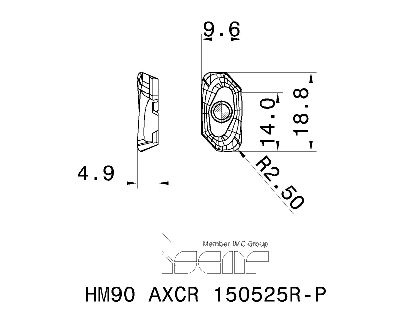 ISCAR Cutting Tools Metal Working Tools HM90 AXCR 1505 5696622 HM90 AXCR 150525RP