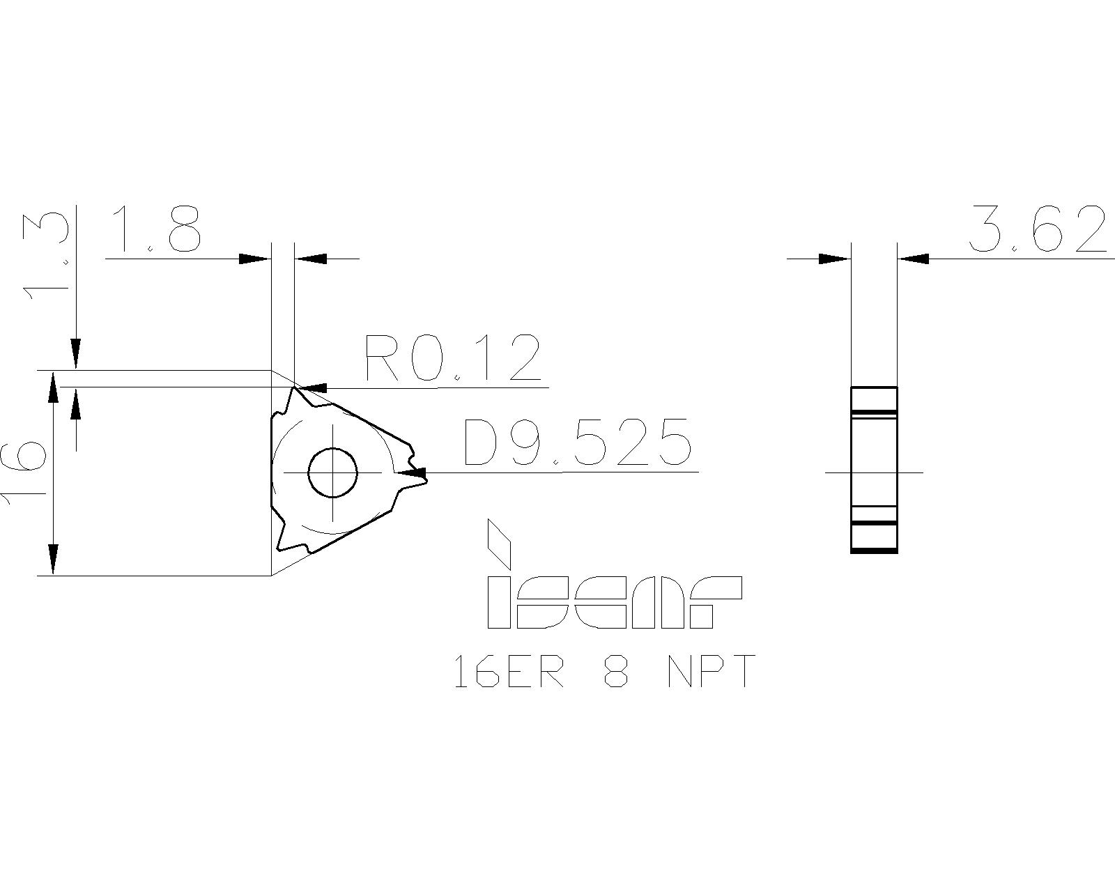 ISCAR Cutting Tools - Metal Working Tools - ER/L-NPT : 5900505
