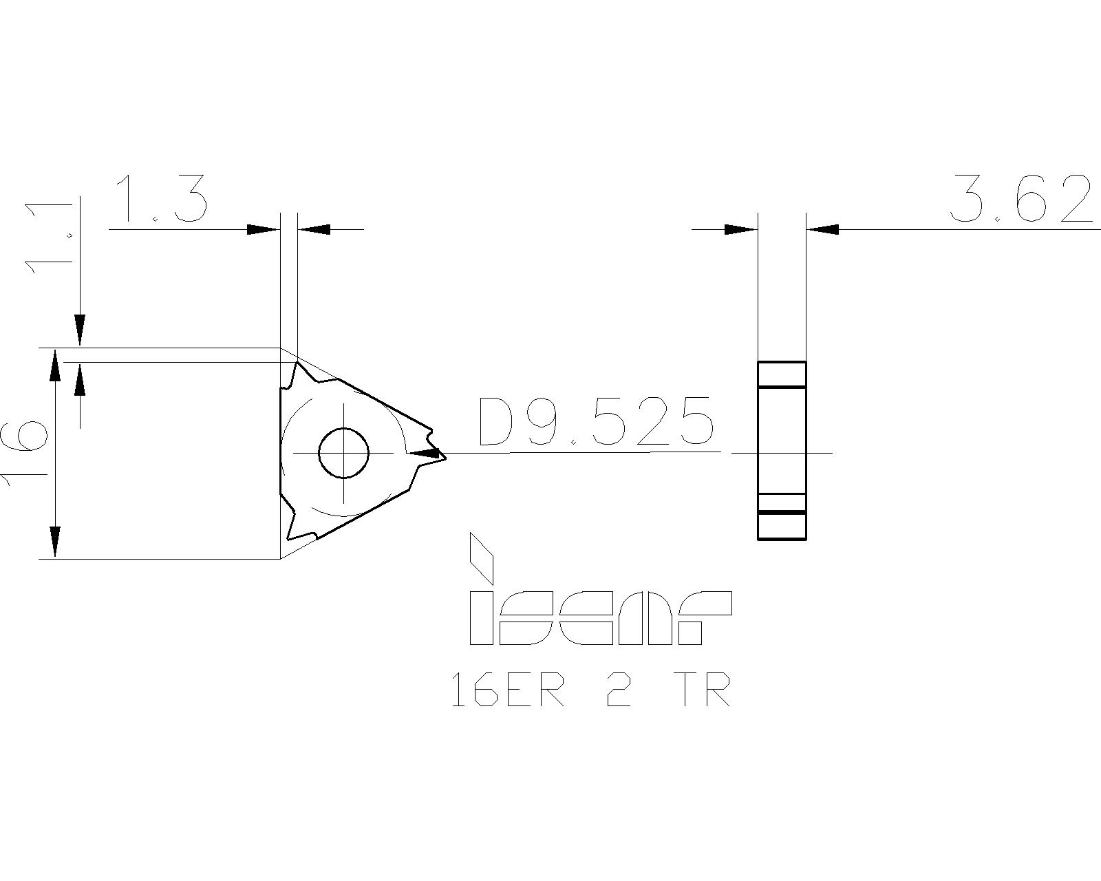 ISCAR Cutting Tools - Metal Working Tools - ER/L-TR : 5902025 - 16ER 2 TR