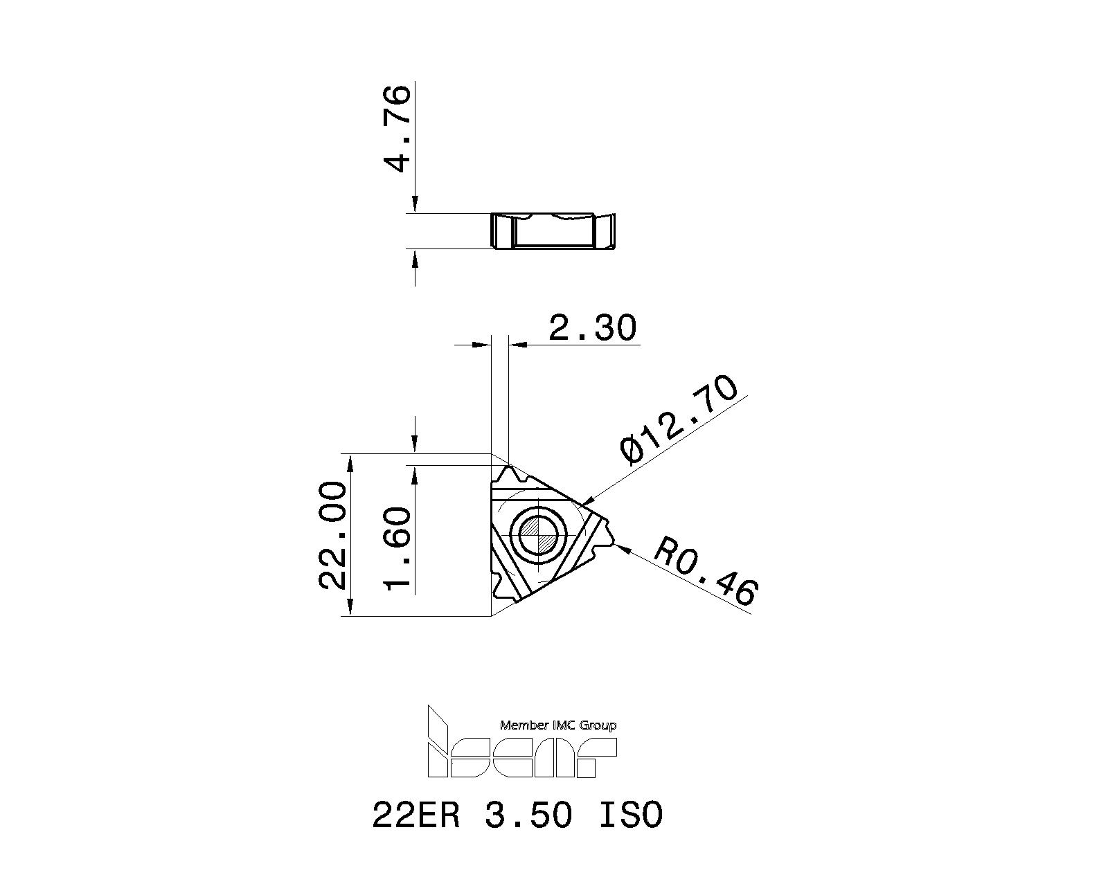 ISCAR Cutting Tools Metal Working Tools ER/LISO 5902167 22ER 3.50 ISO