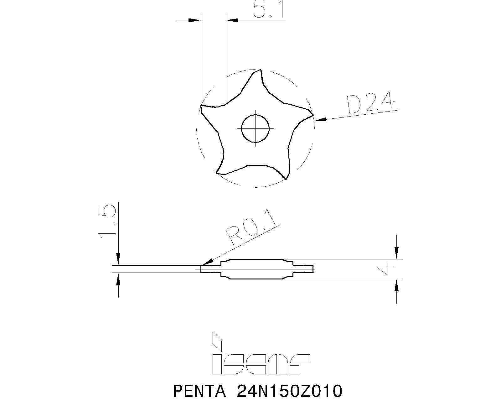 ペンタカ】 PENTA 24N150Z010 イスカルジャパン(株) イスカル ペンタ