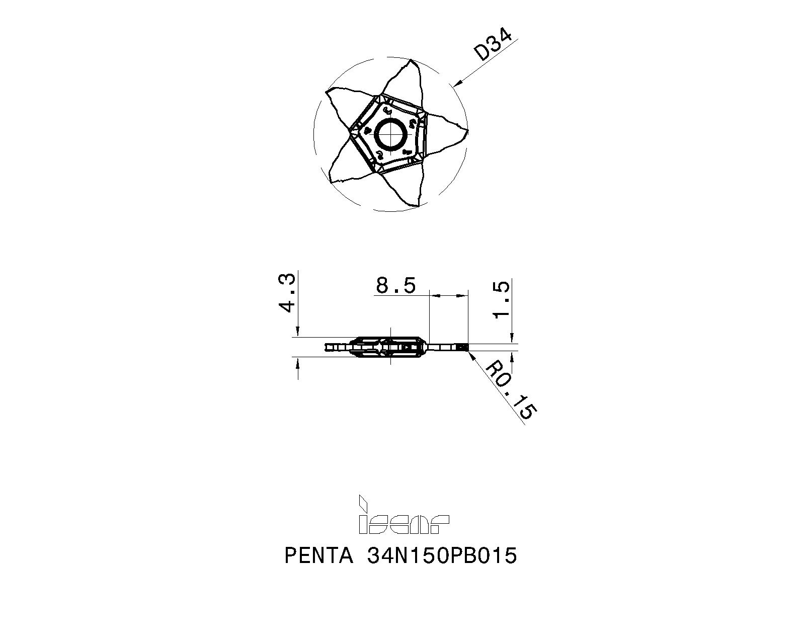 ISCAR Cutting Tools - Metal Working Tools - PENTA 34N-PB : 6004425