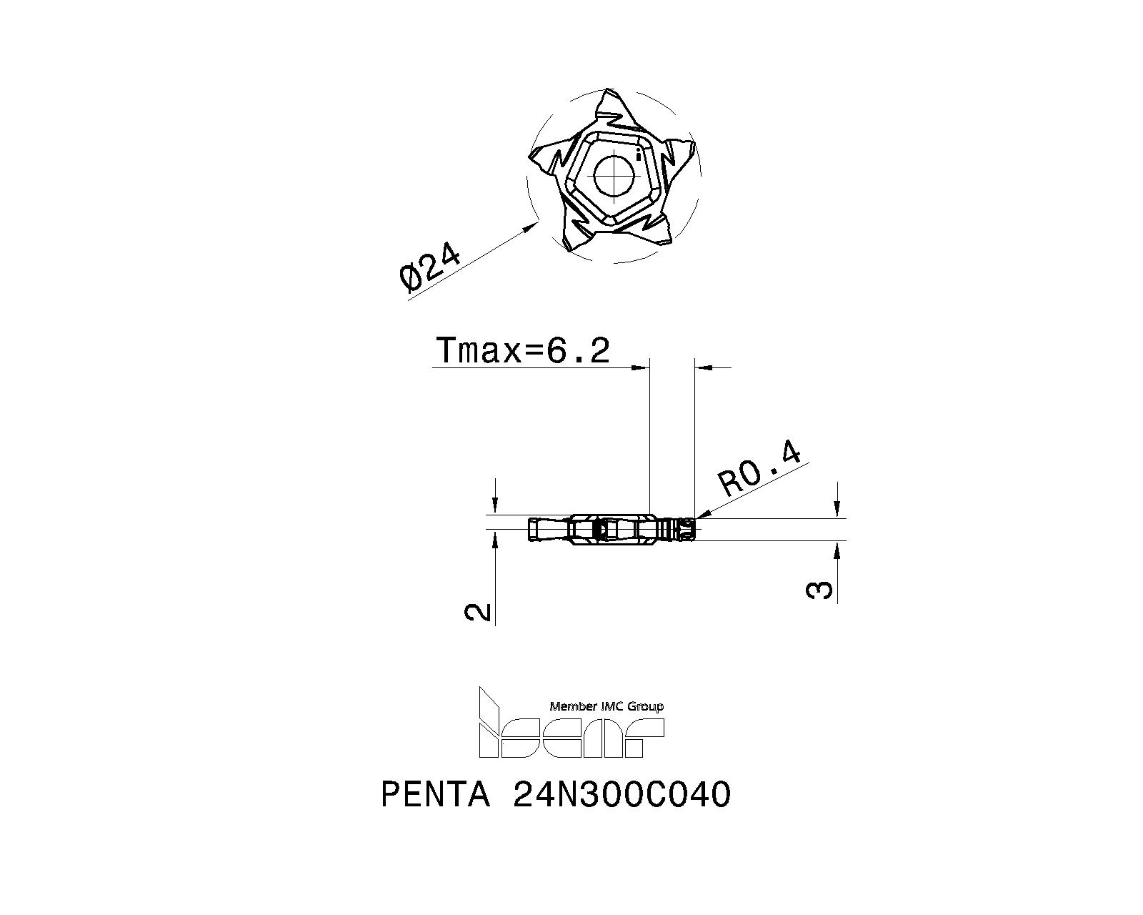ISCAR Cutting Tools - Metal Working Tools - PENTA 24N-C : 6004927