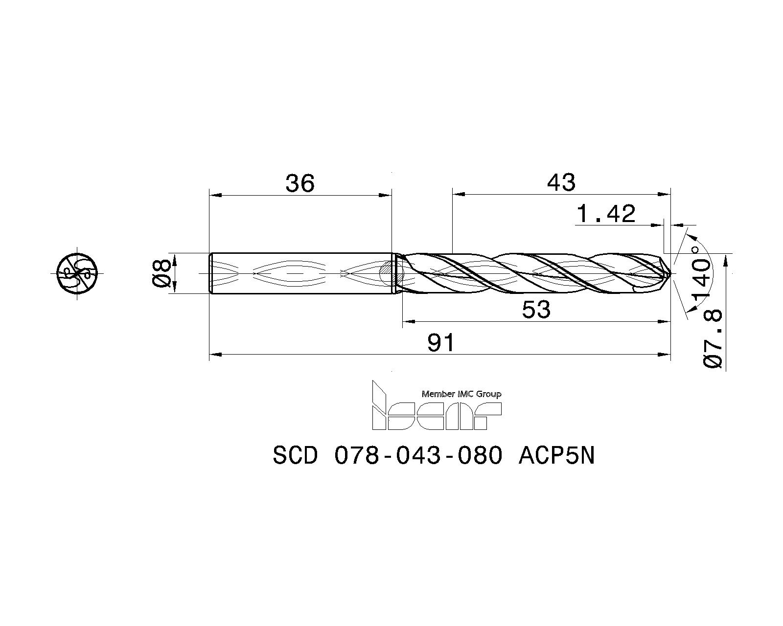 ISCAR Cutting Tools - Metal Working Tools - SCD-ACP5N (5xD