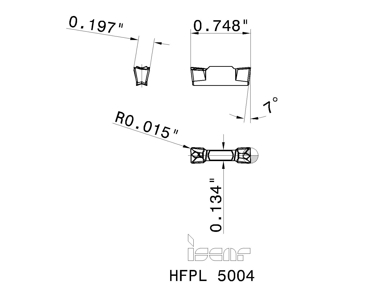 イスカル HFPL 5004（IC20） 【10個入】 ヘリフェース チップ HFPR／L