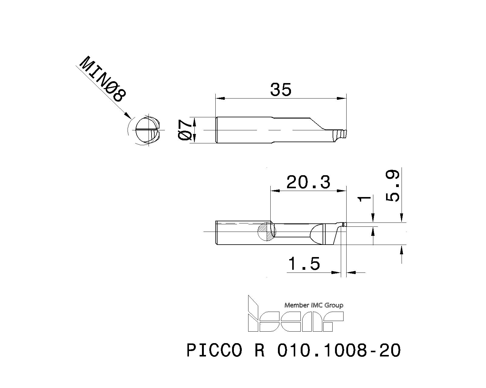 ISCAR Cutting Tools Metal Working Tools PICCO010/610 (Face Grooving) 6402759 PICCO R