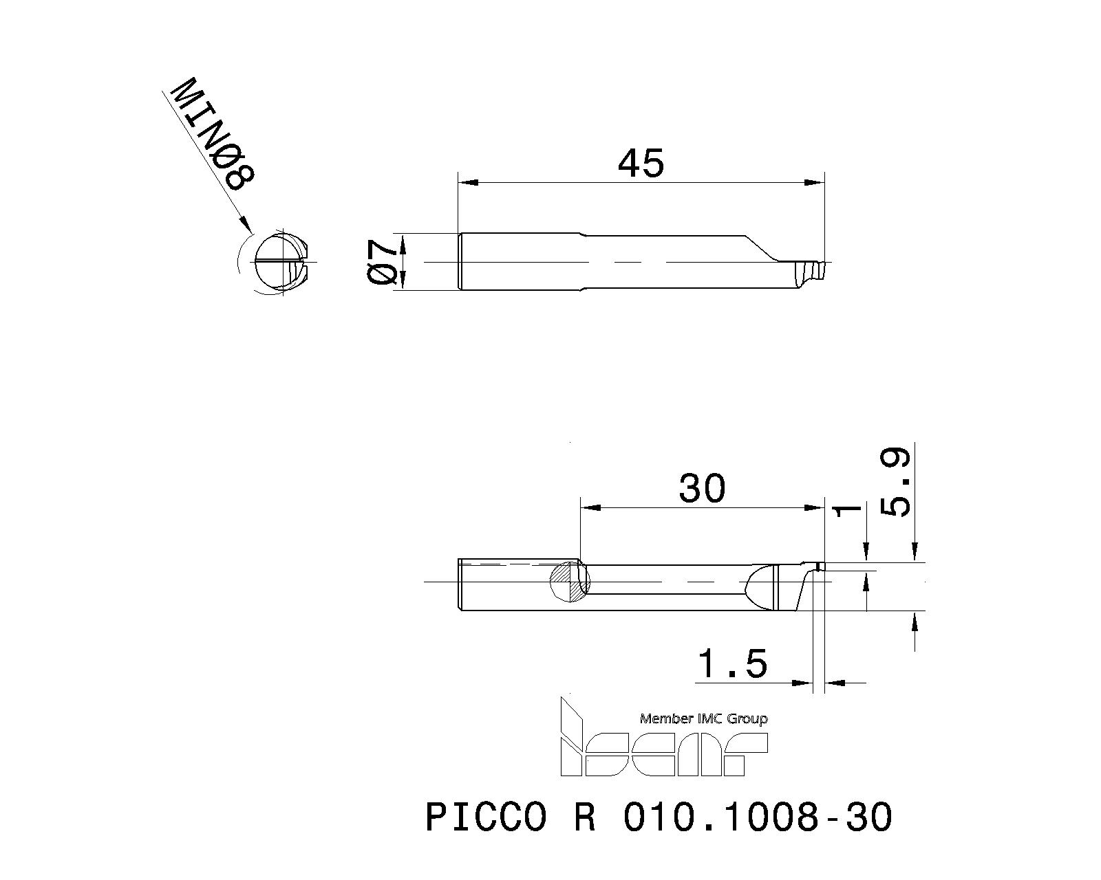 ISCAR Cutting Tools Metal Working Tools PICCO010/610 (Face Grooving) 6402835 PICCO R